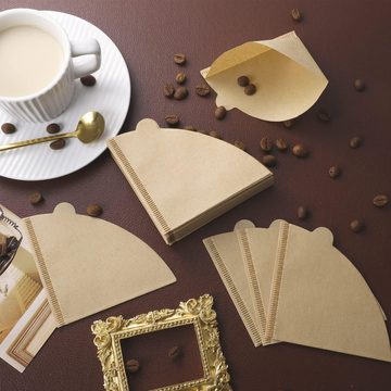 Lubgitsr Papierfilter Ungebleichte kaffeefilter,für Kaffeetropfkegel/Übergießmaschinen