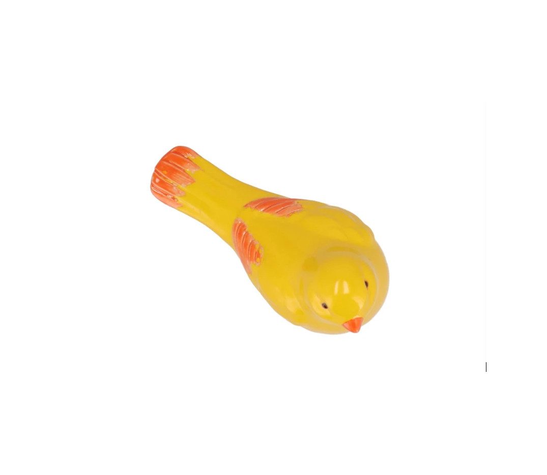Daan Kromhout Dekofigur 2er Set Vögel Gelb Orange Sommerlich Garten Deko 16 cm