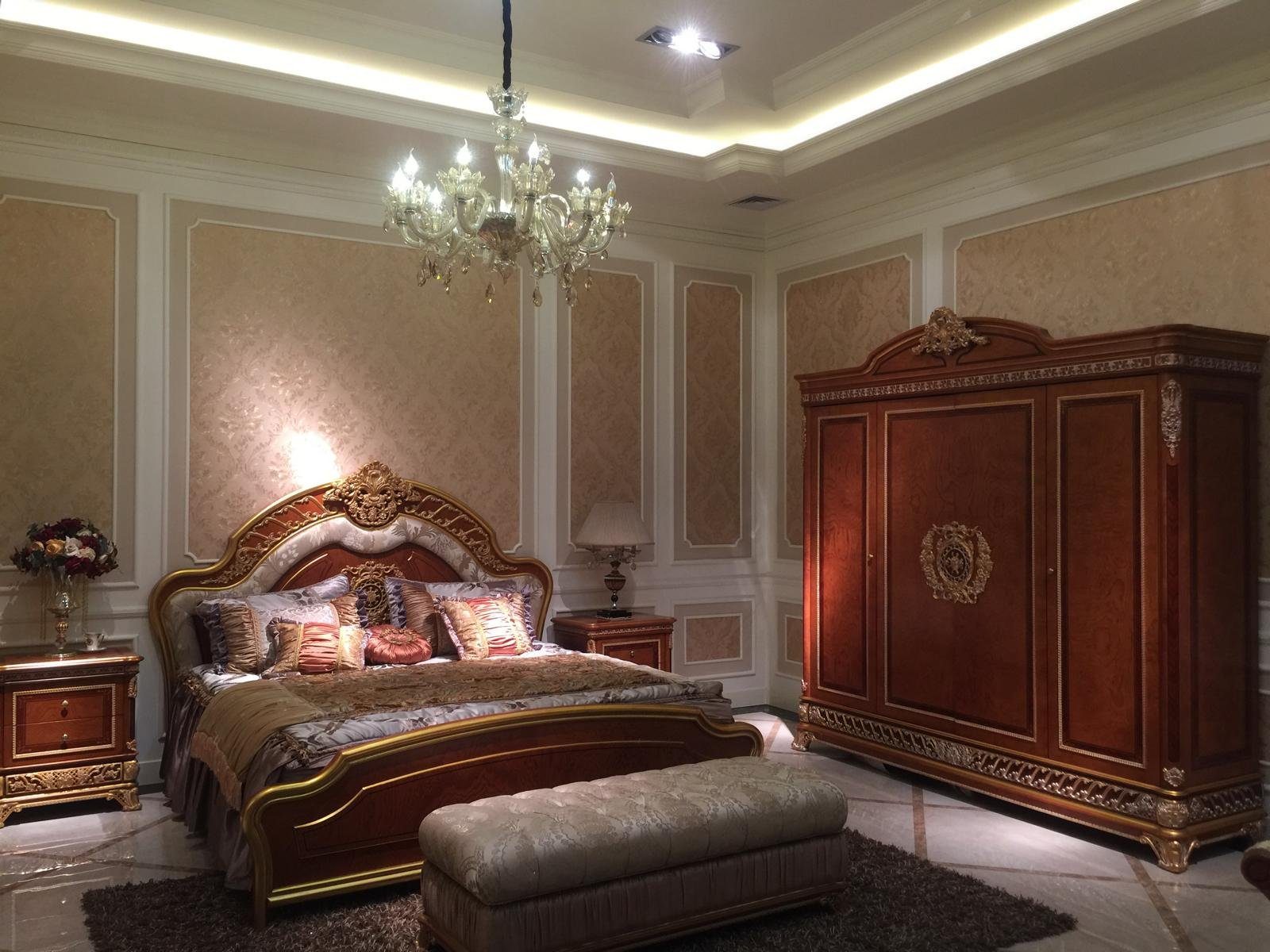 Doppelbett Bett, Klassiker Polster Bett Barock JVmoebel Betten Design Luxus