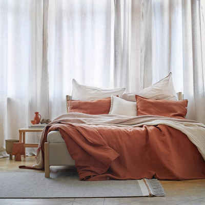 Bettbezug Bellvis Bettdeckenbezug aus 100% Leinen - 135x200 cm, Kastanie, Urbanara (1 St), Schlicht & sanft strukturiert, mit Perlmuttknöpfen, aus reinem Leinen