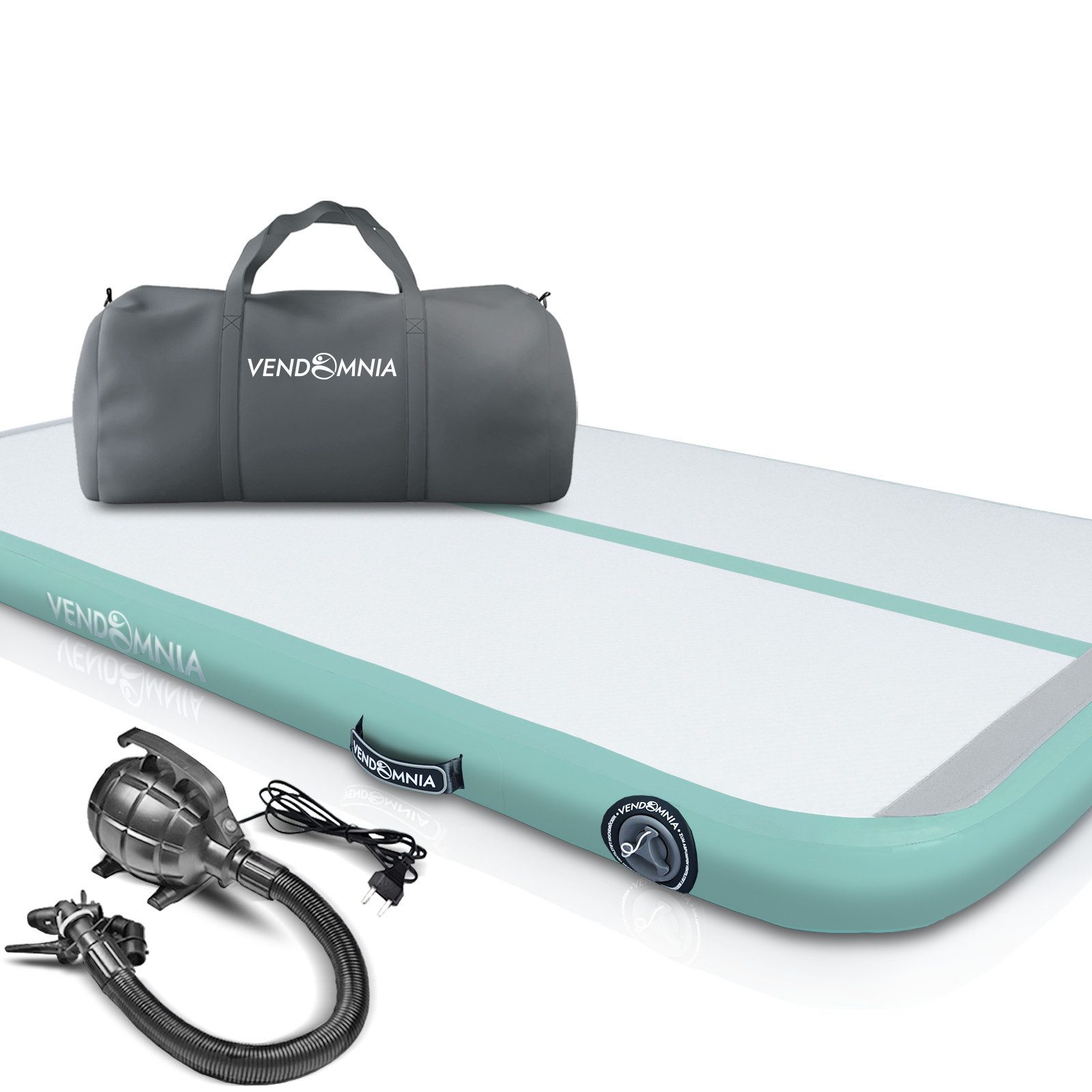VENDOMNIA Turnmatte AIR Tracking TRACK Matte - aufblasbar, Tumbling Matte (10 cm - 20 cm hoch, mit elektrischer Pumpe, Farbwahl, Größe: 1 2 3 4 m Tumblingmatte, Gymnastikmatte, Turnmatte, Trainingsmatte, Fitnessmatte)