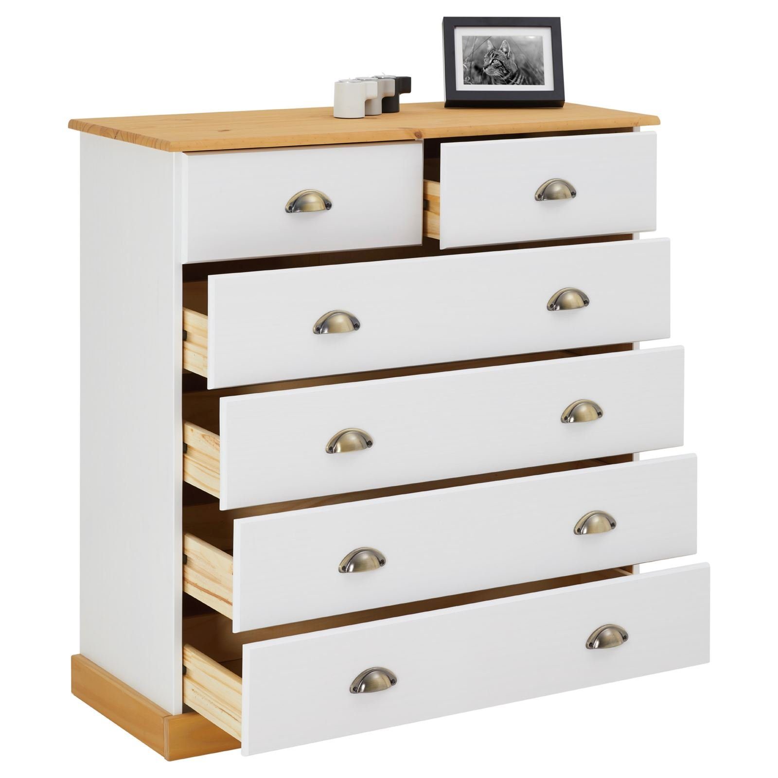 IDIMEX Kommode PARIS, Kommode mit 6 Schubladen Apothekerkommode Apothekerschrank Holzschran