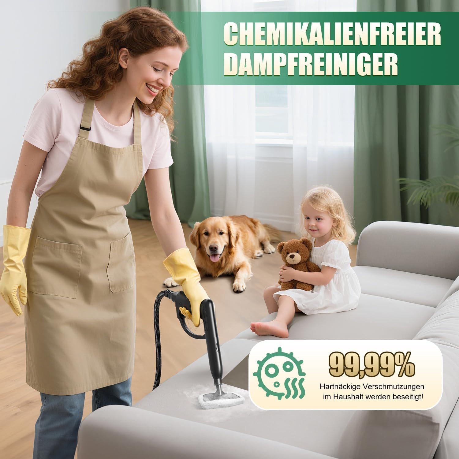 Rolipo Dampfreiniger Dampfdruck:4 Bar,Leistung:2000 W,Tank:Max 2 L,Nutzungsdauer:40 Minuten, 2000 W, Dampfdruck:4 Bar,Leistung:2000W,Tank:Max 2L,Nutzungsdauer:40 Minuten