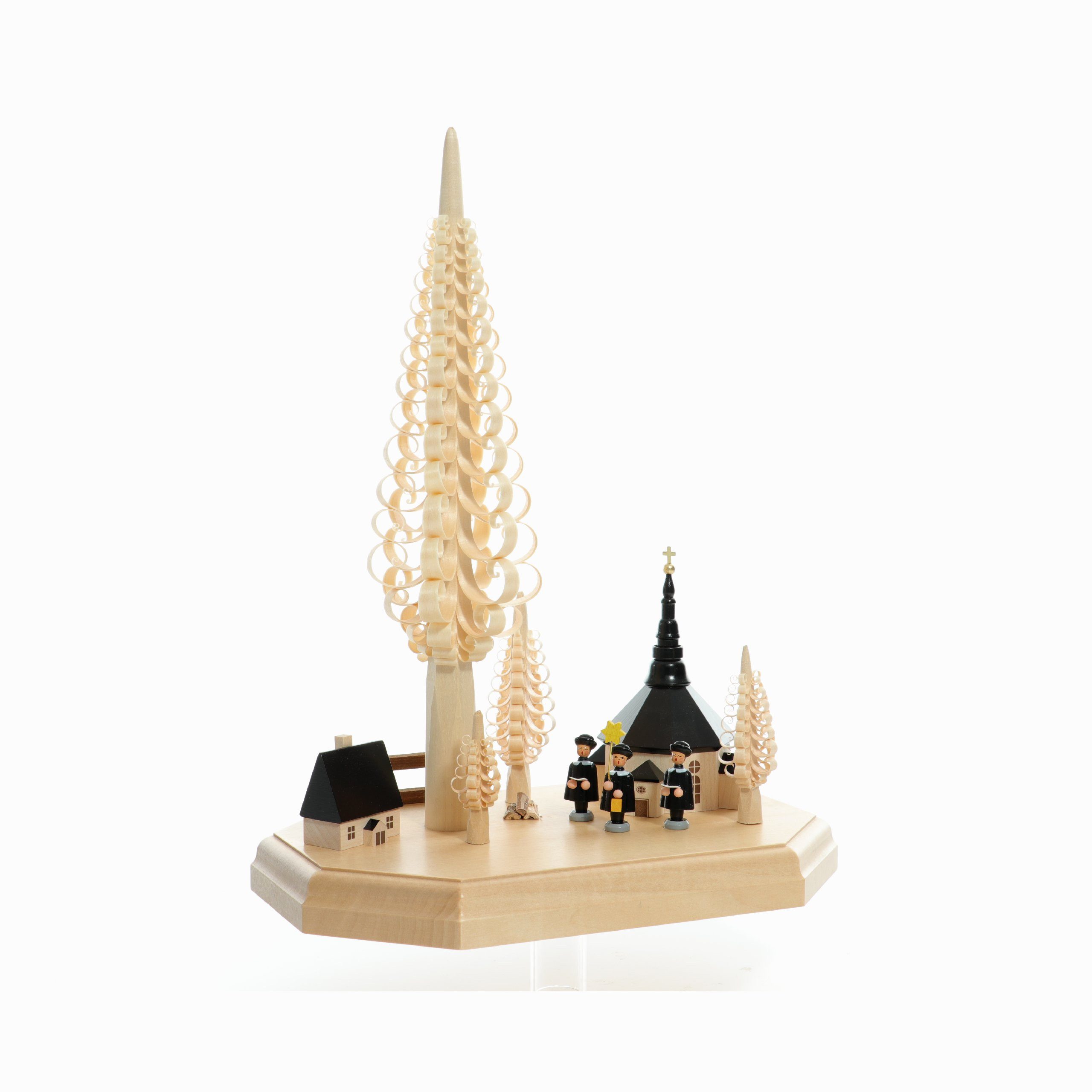Kunstbaum Tischdekoration Sockel Spanbaum mit Kirche BxHxT 24x42x16cm NEU, Falko Beyer, Höhe 42 cm