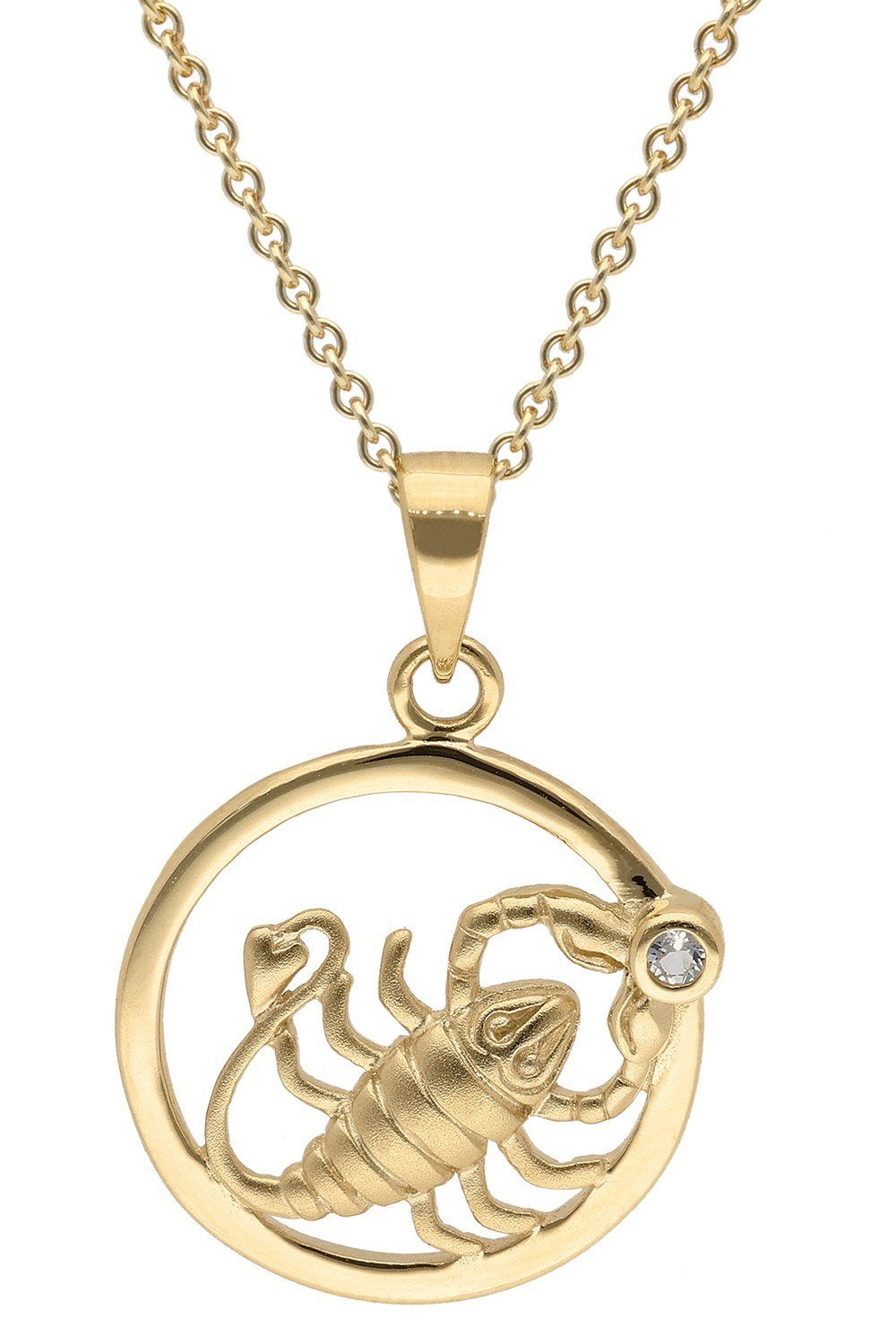 trendor Kette mit Anhänger Sternzeichen Skorpion Gold 333 mit Topas ...