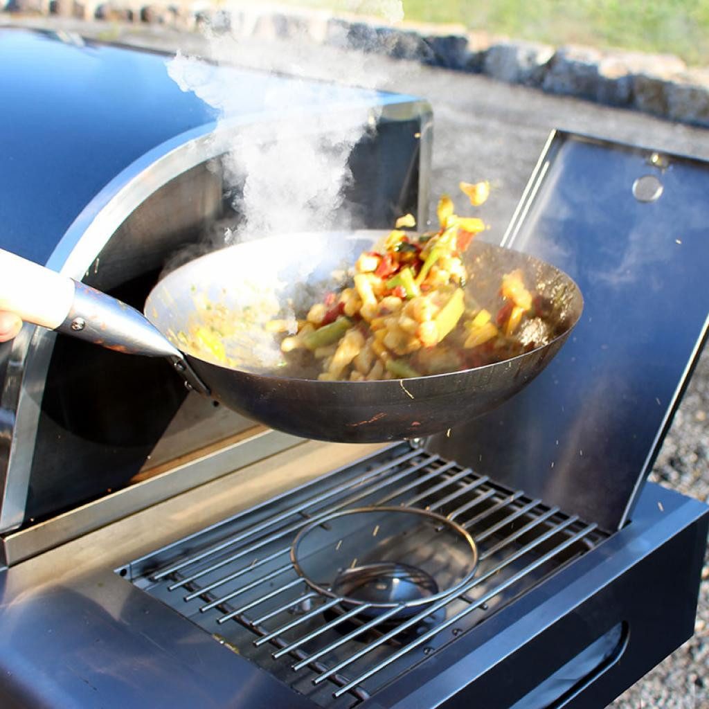 PAELLA WORLD Wok Original chinesischer Wok mit Holzgriff, Stahl