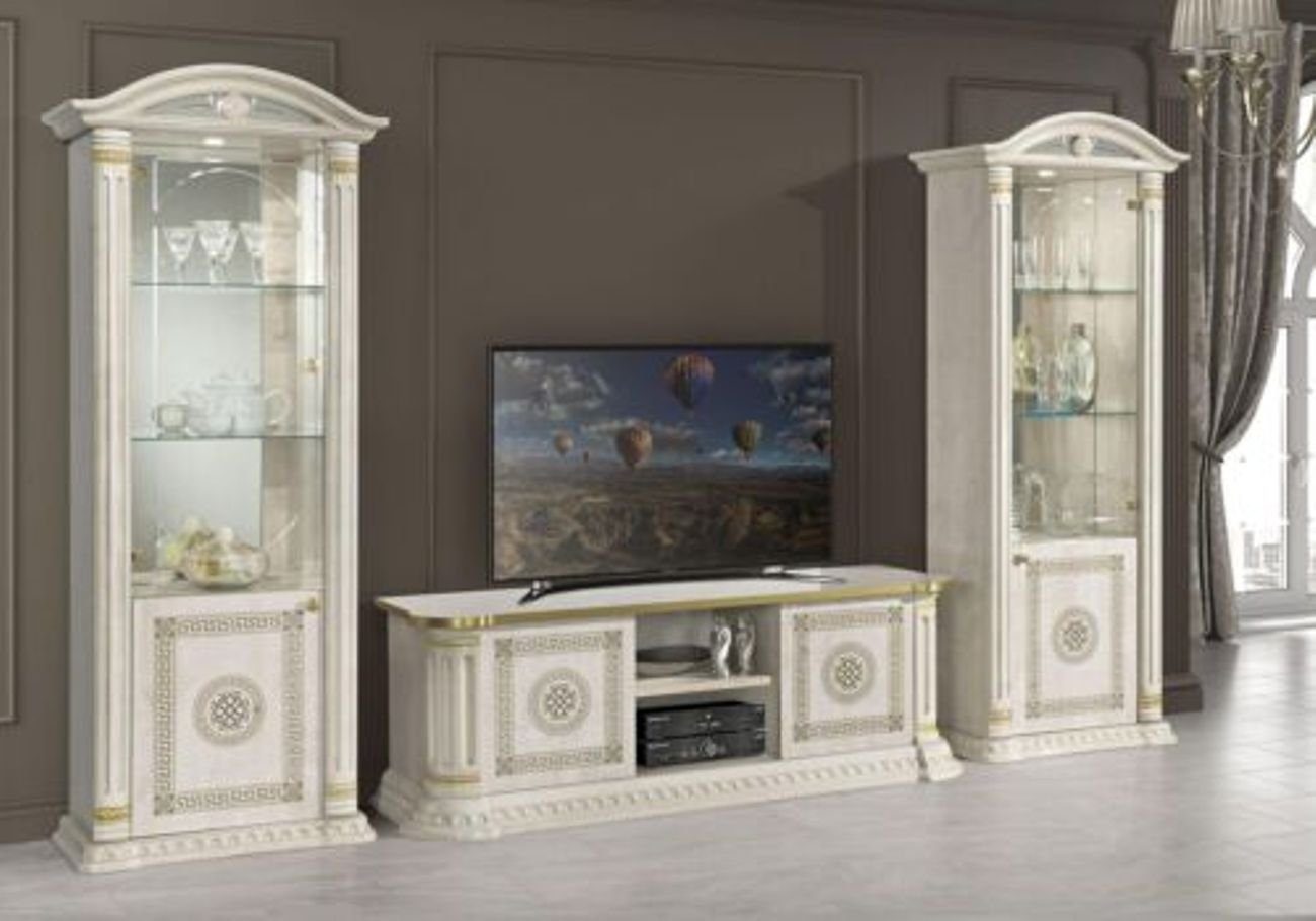 JVmoebel Wohnzimmer-Set, Wohnzimmer RTV Vitrine Sideboard Fernseh Kommode Schrank Gruppe XXL Set 3tlg.