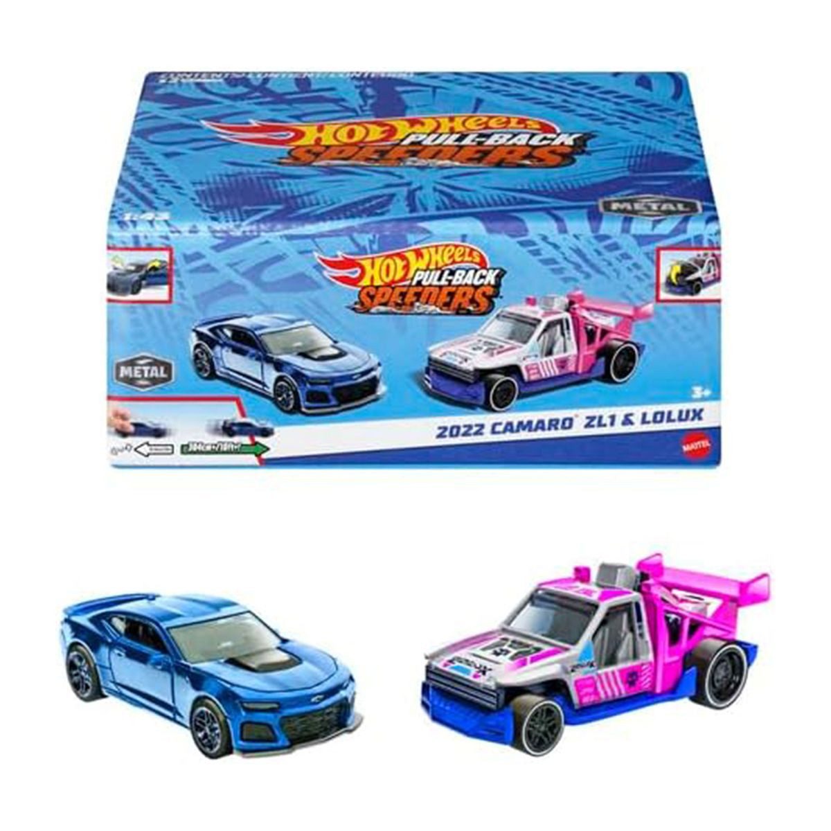 Mattel® Spielzeug-Auto Mattel HPR91 - Hot Wheels - Pull-Backs 2-Pack, verschiedene Modelle