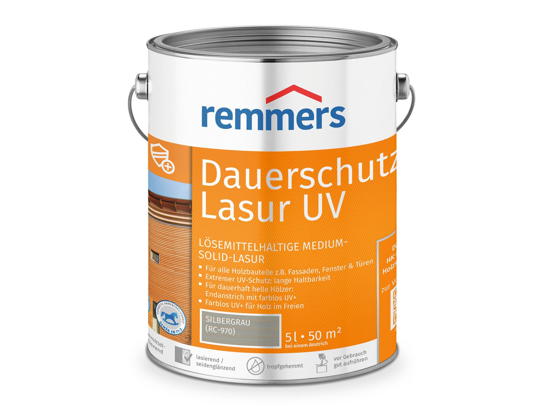 Remmers Holzschutzlasur Dauerschutz-Lasur UV 5 Liter, farblos UV+, blockfest, wetterbeständig