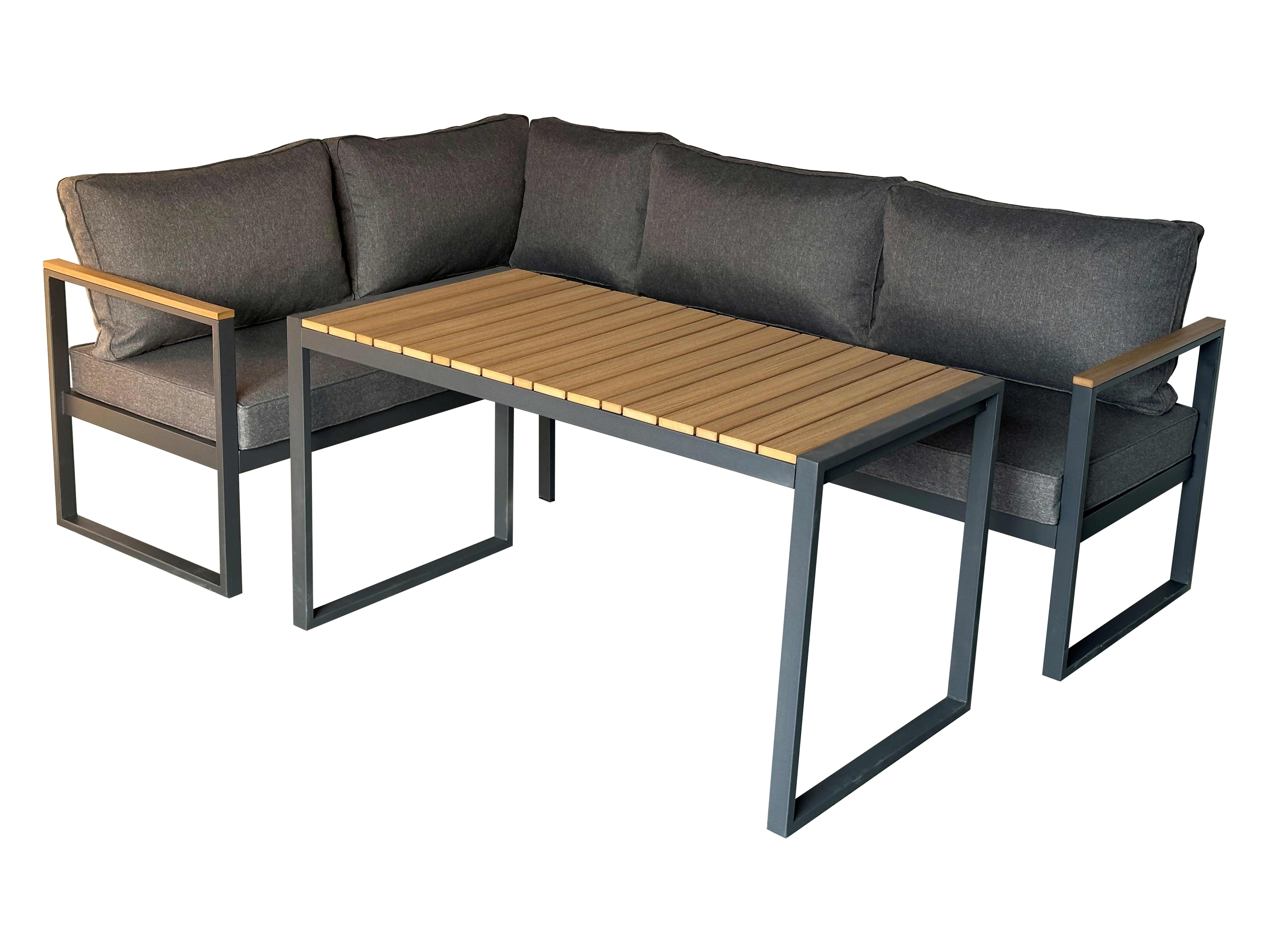 Greemotion Gartenlounge-Set Toledo 3-teilig anthrazit mit Kissen