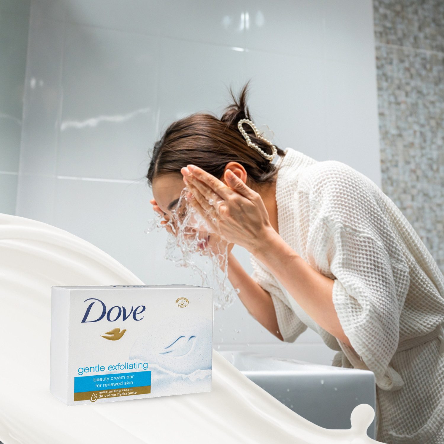 DOVE Gesichtsseife Dove Seifenstück Gentle - feuchtigkeitsspendend und erfrischend, 1-tlg., Dove Seifen feuchte und weiche Haut den ganzen Tag