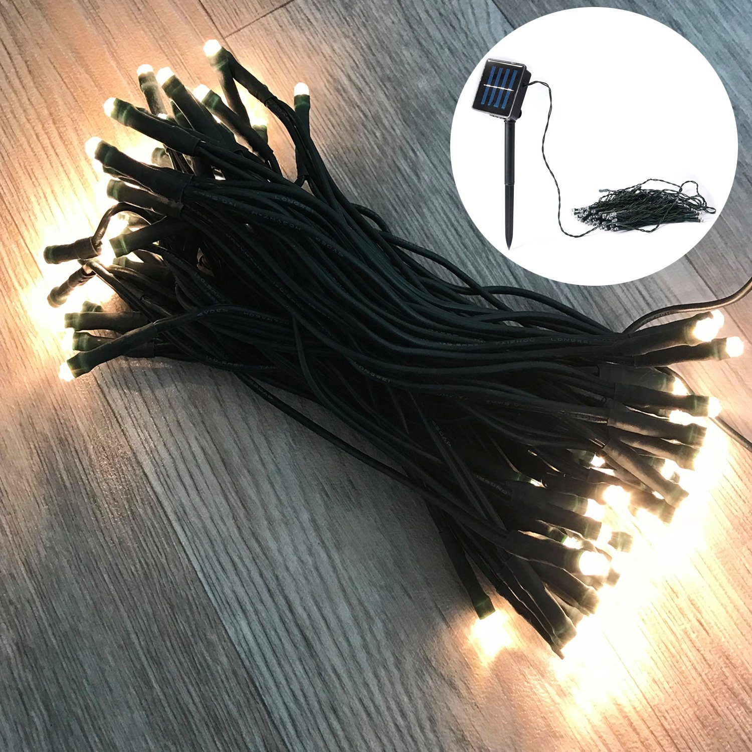 Mojawo Lichtervorhang 100'er LED Solar Lichterkette warmweiß günstig online kaufen