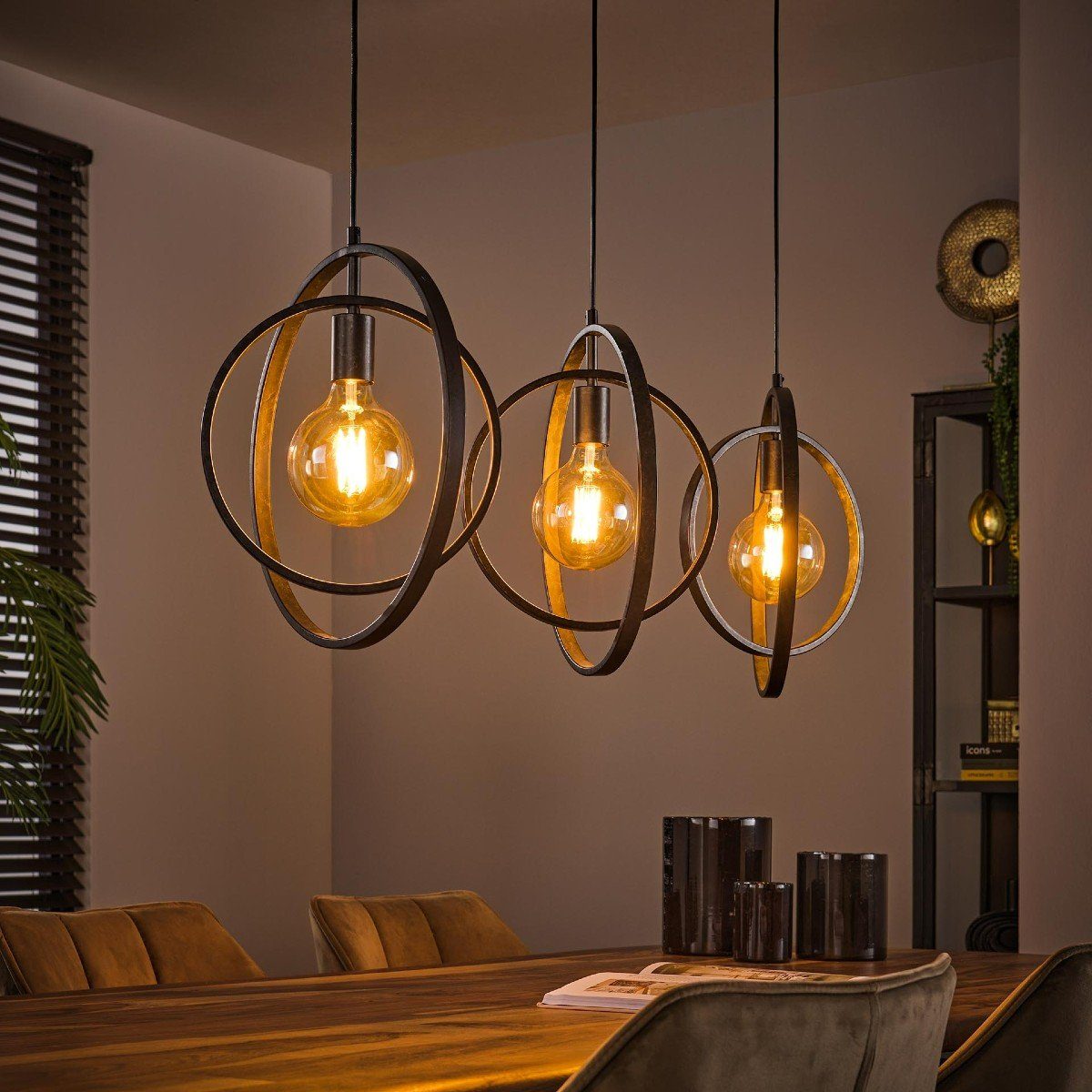 Liadomo Pendelleuchte Houston, ohne Leuchtmittel, Hängelampe im rustikalen Industrial Style