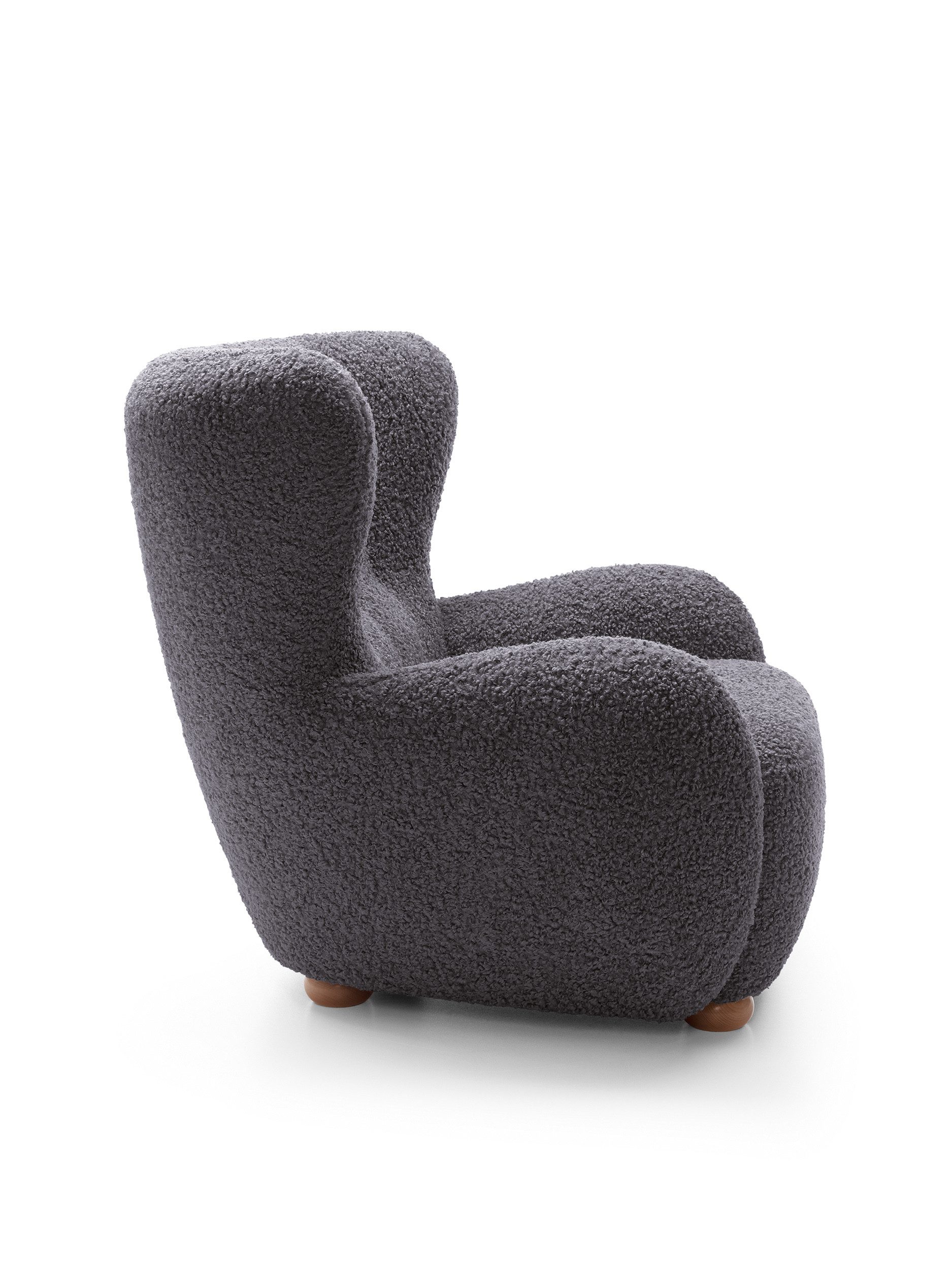 Goldstoff Sessel HUGSY Relaxsessel Boucle mit hoher Rückenlehne – Skandi & Boho Stil (Einzelsessel, Loungesessel), mit Relaxfunktion