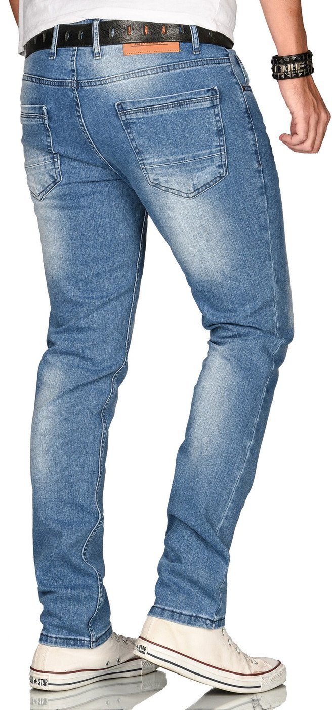 Alessandro Salvarini Straight-Jeans Herren Regular Slim – Stretch Denim 5-Pocket Klassische Jeans mit Elasthan und bequemer Passform
