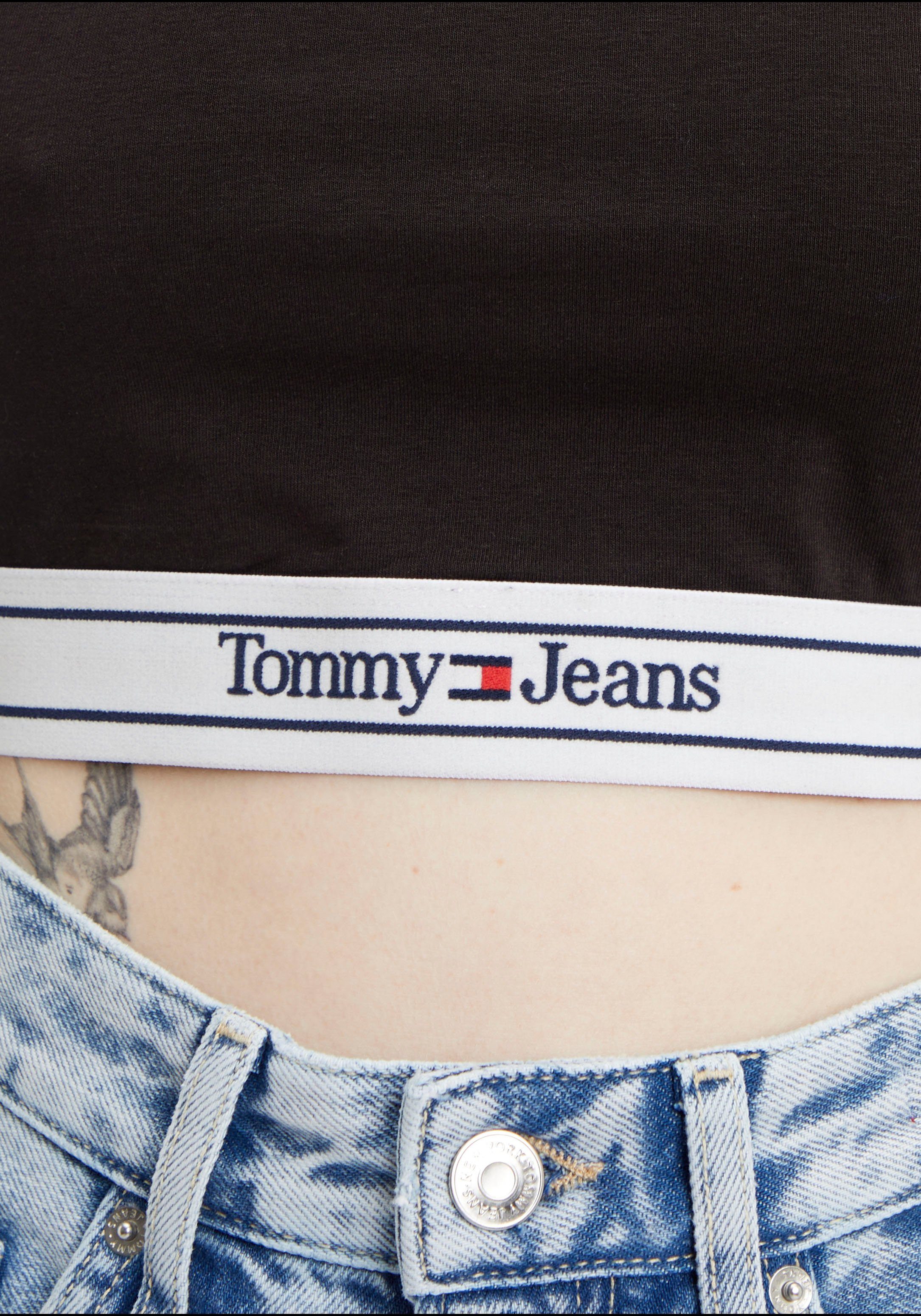 Tommy Jeans Langarmshirt Jeans TOP WB Tommy mit & Wäschebund LS LOGO TJW Black Cut-Out