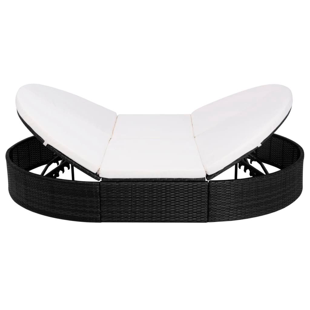 vidaXL Gartenliege Outdoor-Loungebett mit Kissen Poly günstig online kaufen