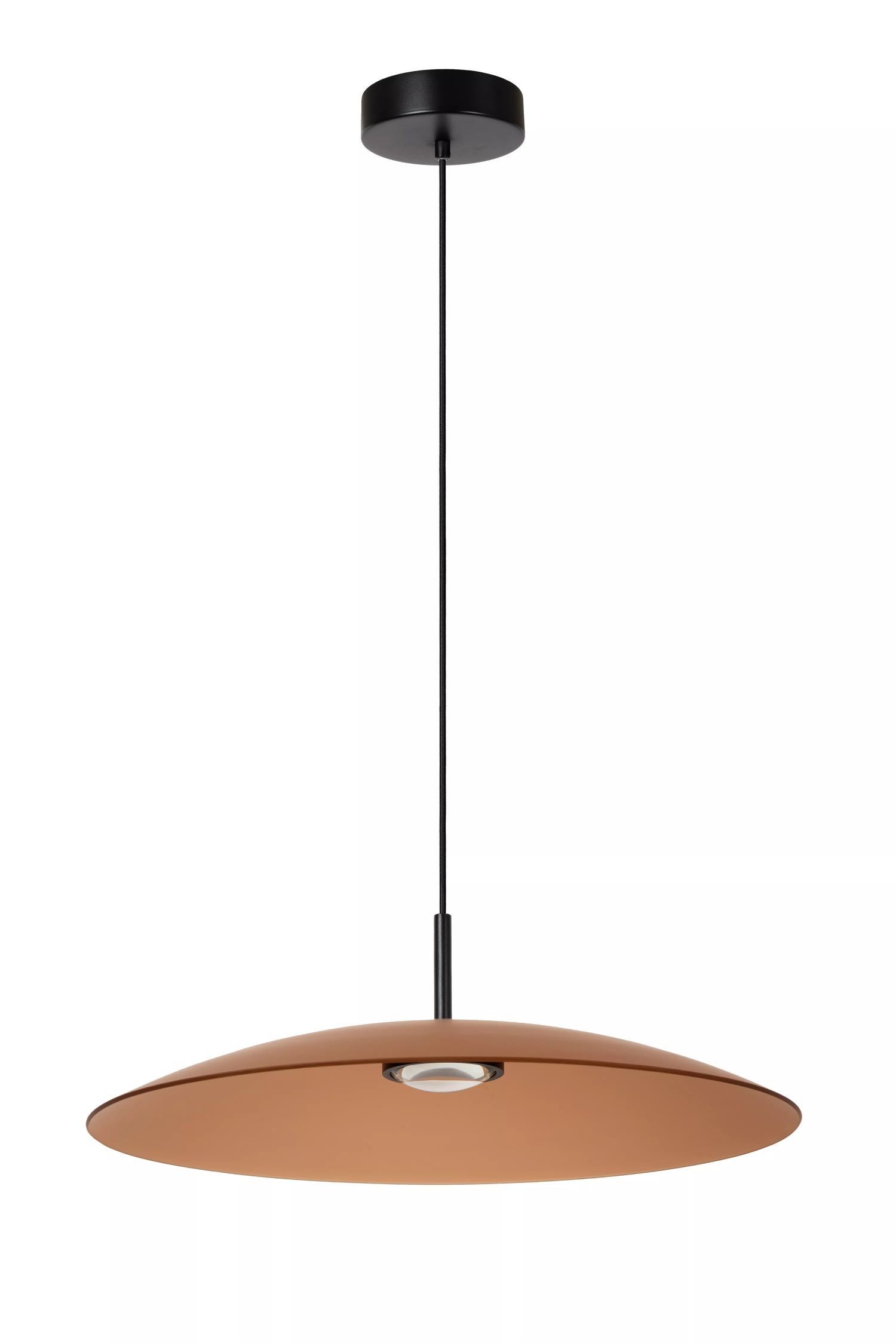 Licht-Erlebnisse Pendelleuchte SOMAR, LED fest integriert, Warmweiß, Metall Rauchglas LED rund Ø 60 cm H: max. 150 cm Schwarz Bernstein