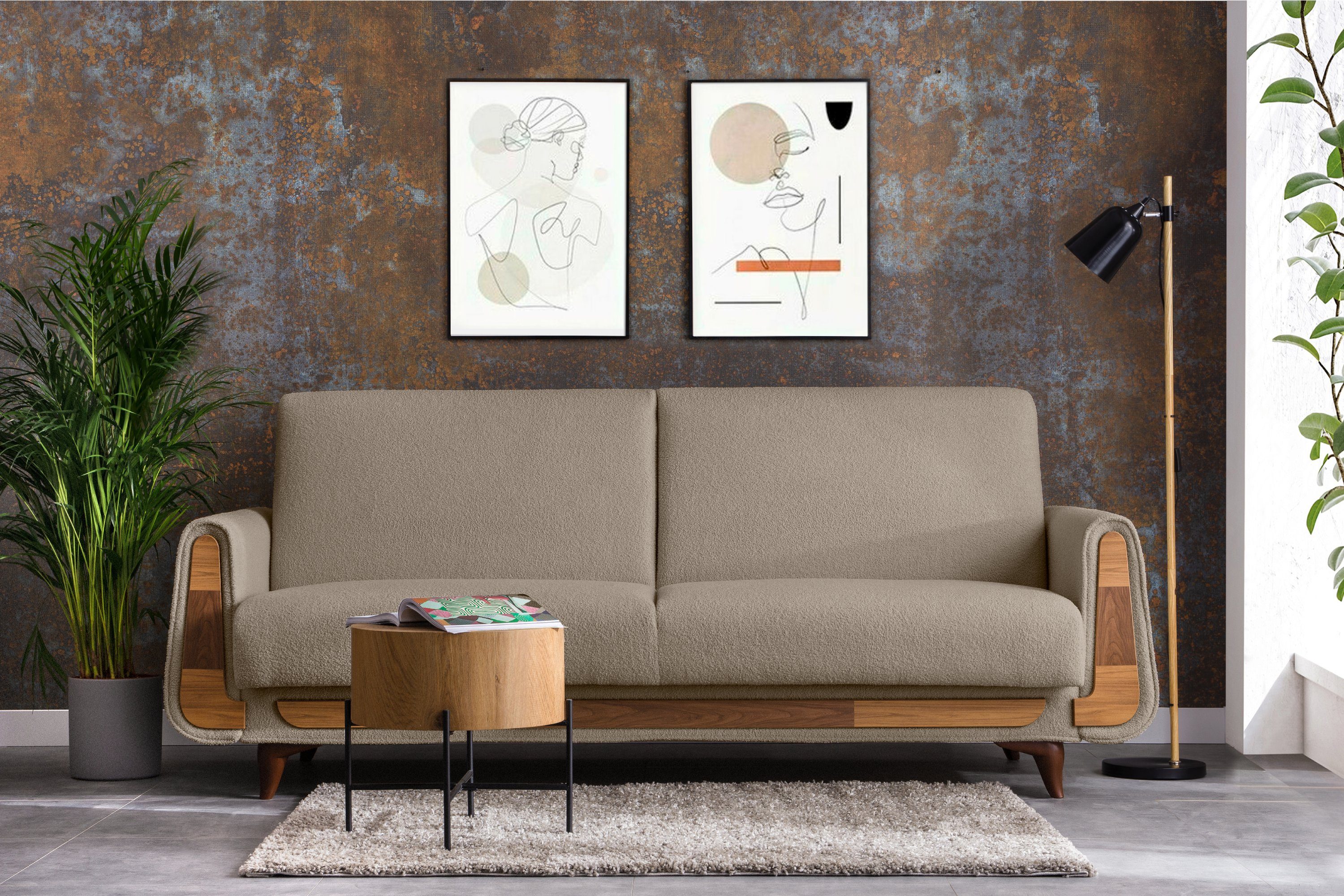 KONSIMO® 3-Sitzer, GUSTAVO, Sofa mit Schlaffunktion, günstig online kaufen