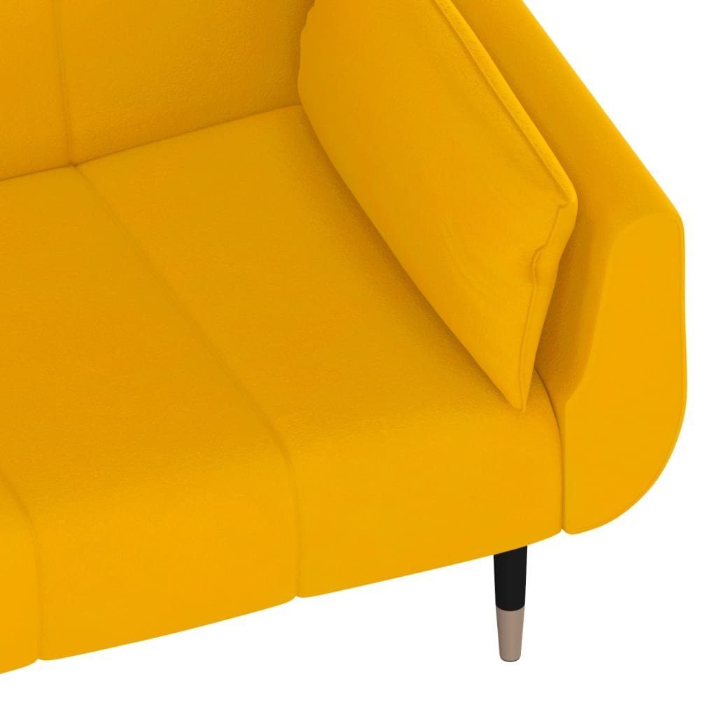 vidaXL Sofa mit 2 Gelb Kissen Schlafsofa Samt 2-Sitzer