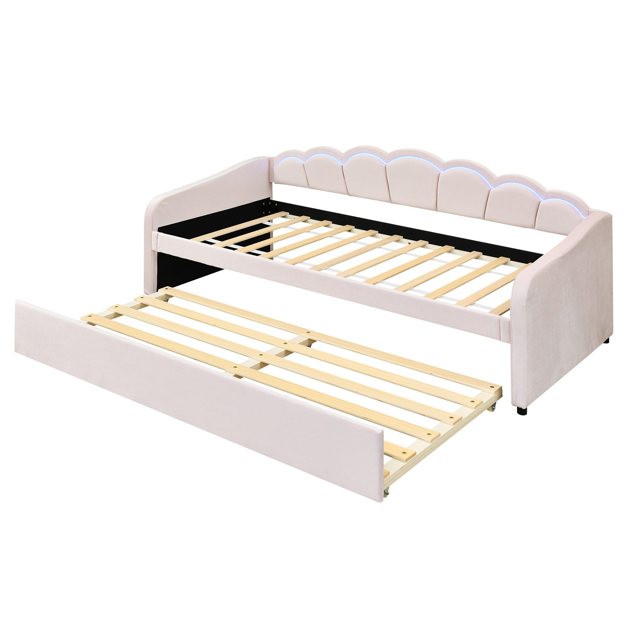 SOFTWEARY Schlafsofa mit LED-Beleuchtung, Gästebett, 90x200 günstig online kaufen