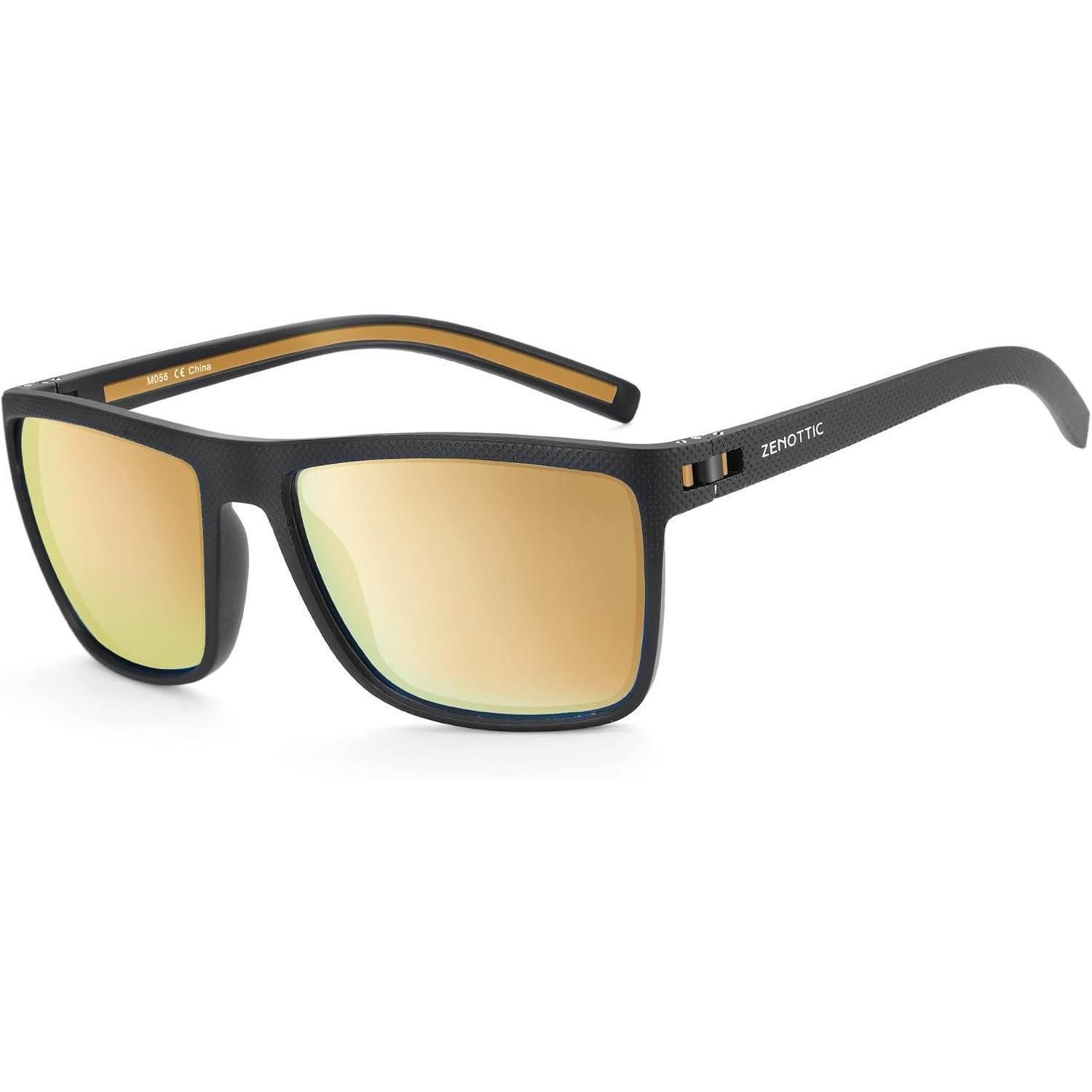 LuxusKollektion Sonnenbrille Sonnenbrille Polarisierte C10 Schwarzer Rahmen Gold Verspiegelte Linse