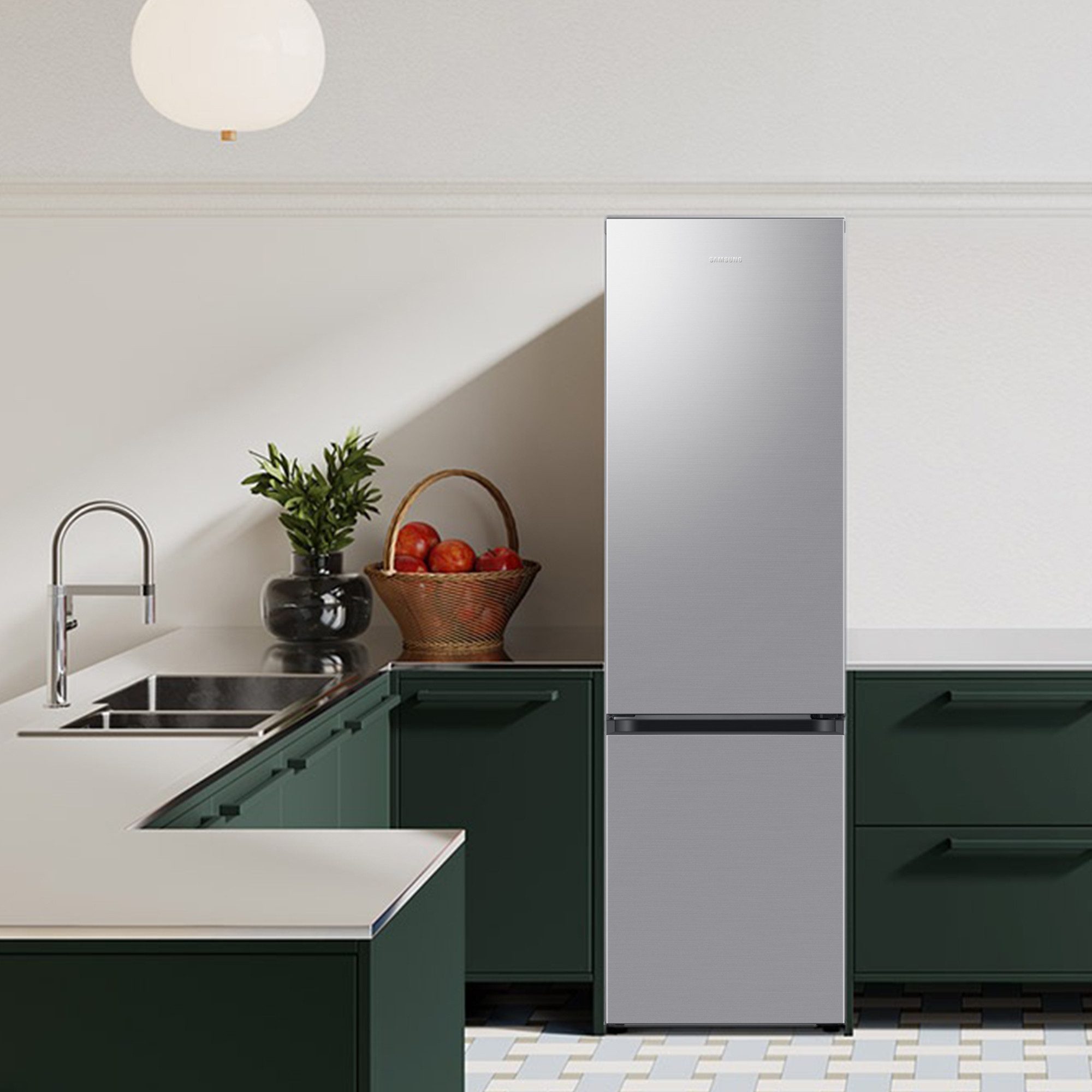 Samsung Kühl-/Gefrierkombination 7300 Serie RL38C600CSA, 203 cm hoch, 59,5 cm breit, No Frost, Frischeschublade, AI Energy Mode