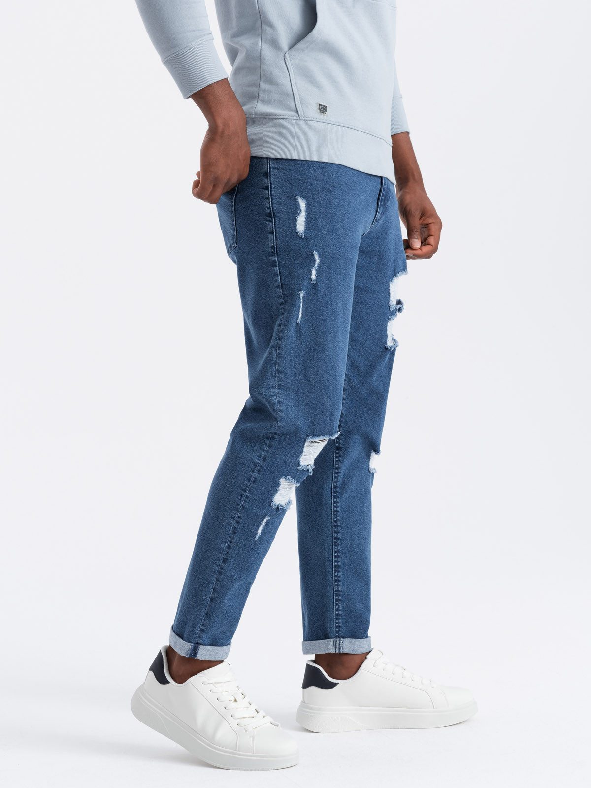 OMBRE Destroyed-Jeans Herren- Jeanshose TAPER FIT günstig online kaufen