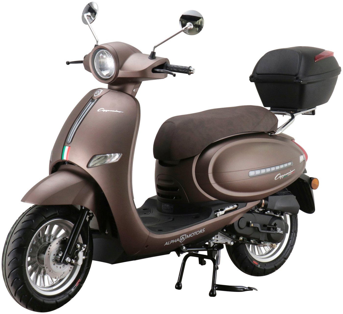 Thumbnail - Alpha Motors Motorroller Cappucino, 50 ccm, 45 km/h, Euro 5, inkl. Topcase