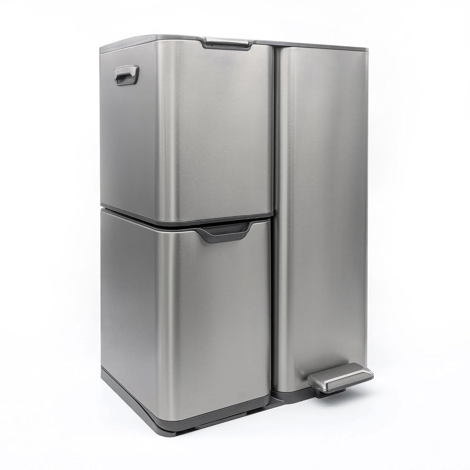 osoltus Ausklopfbehälter osoltus 3-Fach Sortierer Mülleimer Petrona 13L + 17L+ 30L Edelstahl