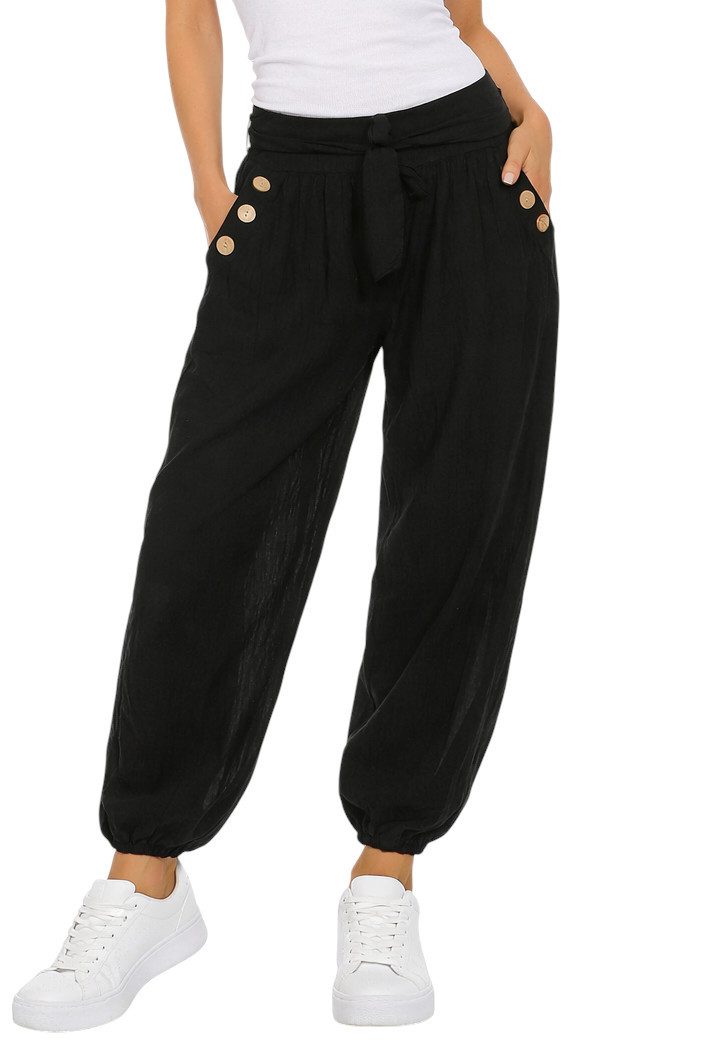Mississhop Haremshose Leichte Baumwollhose einfarbige Hose Sommerhose Aladi günstig online kaufen