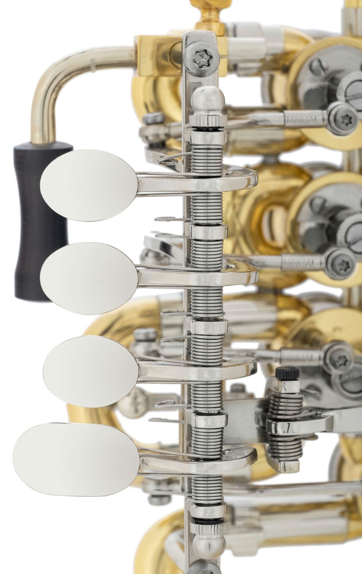 Lechgold Piccolo-Trompete Bb-/A-Piccolo Trompete - aus Messing Minibal-Gelenke Bb, PT-21/4L, 1-St., Inkl. 4 Mundrohre (3 x Bb-Stift, 1 x A-Stift), Korpus & Schallstück: Messing, Klarlackiert