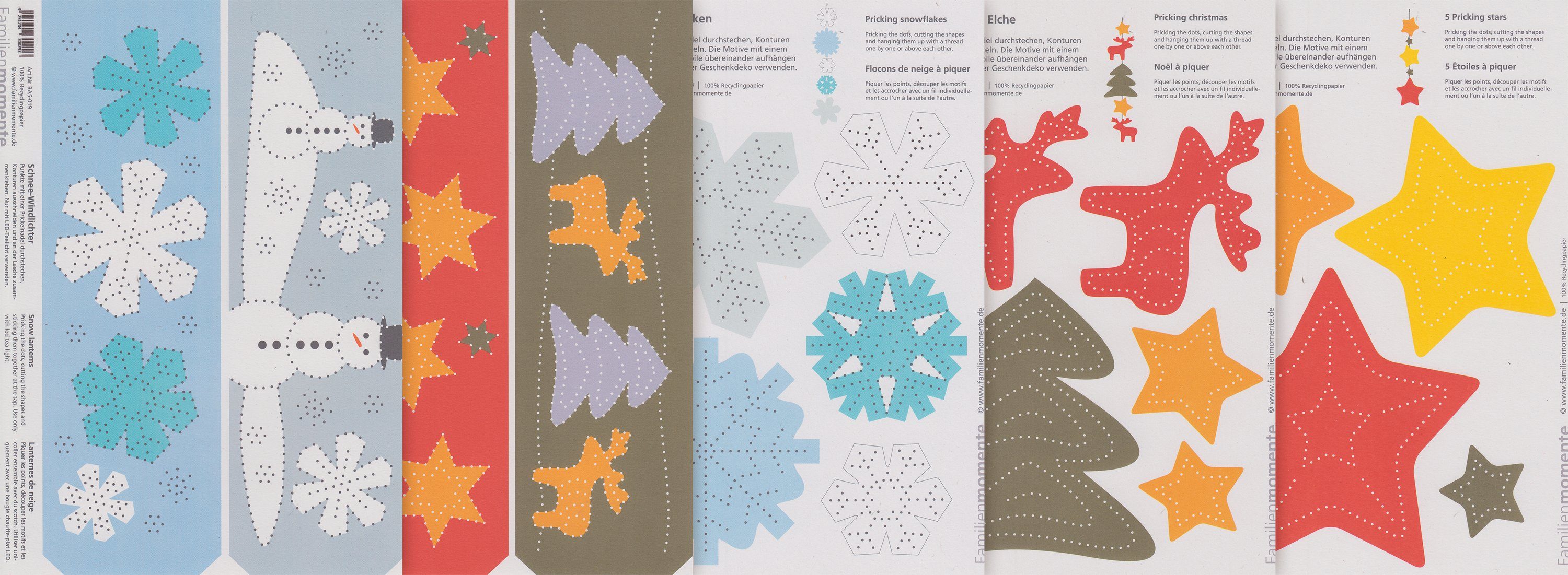Familienmomente Kreativset Prickelvorlagen-Set Schöne Winterzeit, 3,2 cm - 10,8 cm