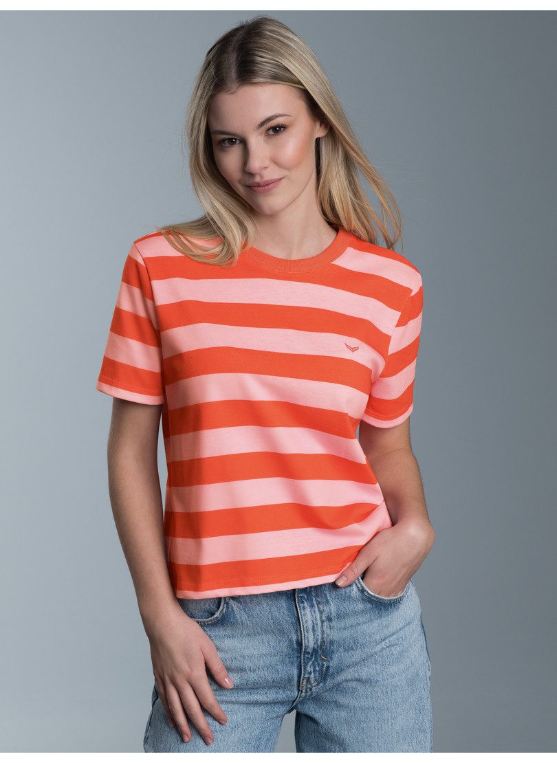 Trigema T-Shirt TRIGEMA Heavy Oversized Shirt mit Ringelmuster (1-tlg)