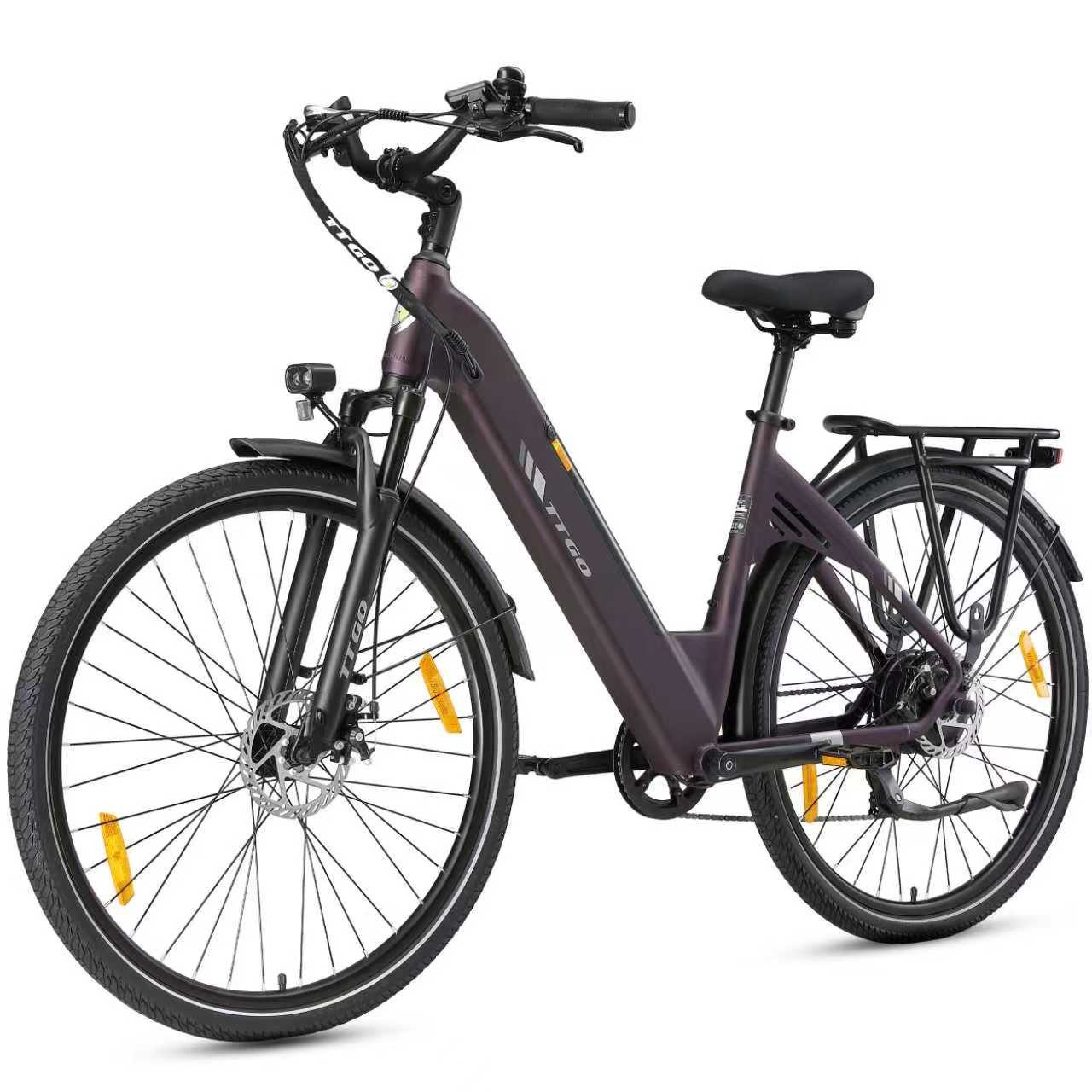 TTGO E-Bike Cityrad 28 x 2,0 Zoll, 120km, C3 SE, Elektrofahrrad mit Tiefeinsteiger-Rahmen, 7 Gang SHIMANO, Kettenschaltung, Heckmotor, 648 Wh, 5 Stufen, Leicht nur 25kg, Pedelec bis zu 120kg, Aluminiumrahmen