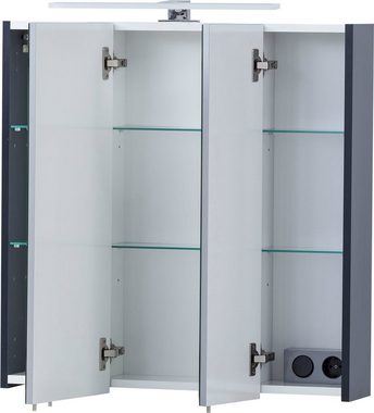 Schildmeyer Spiegelschrank Kent Badmöbel. Breite 70 cm, LED-Beleuchtung und Schalter-/Steckdosenbox