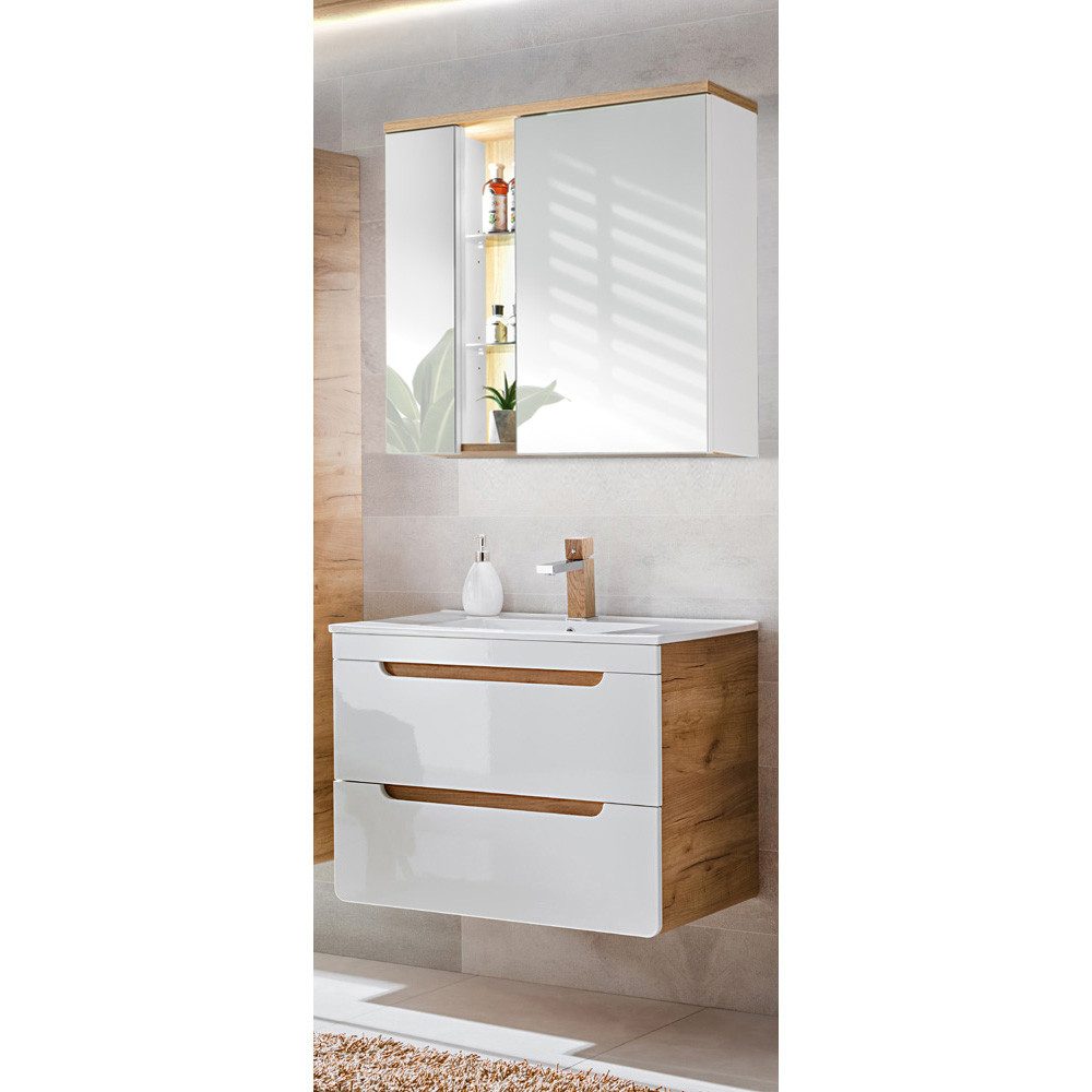 Lomadox Badmöbel-Set LUTON-56, (Spar-Set, 2-St), weiß günstig online kaufen