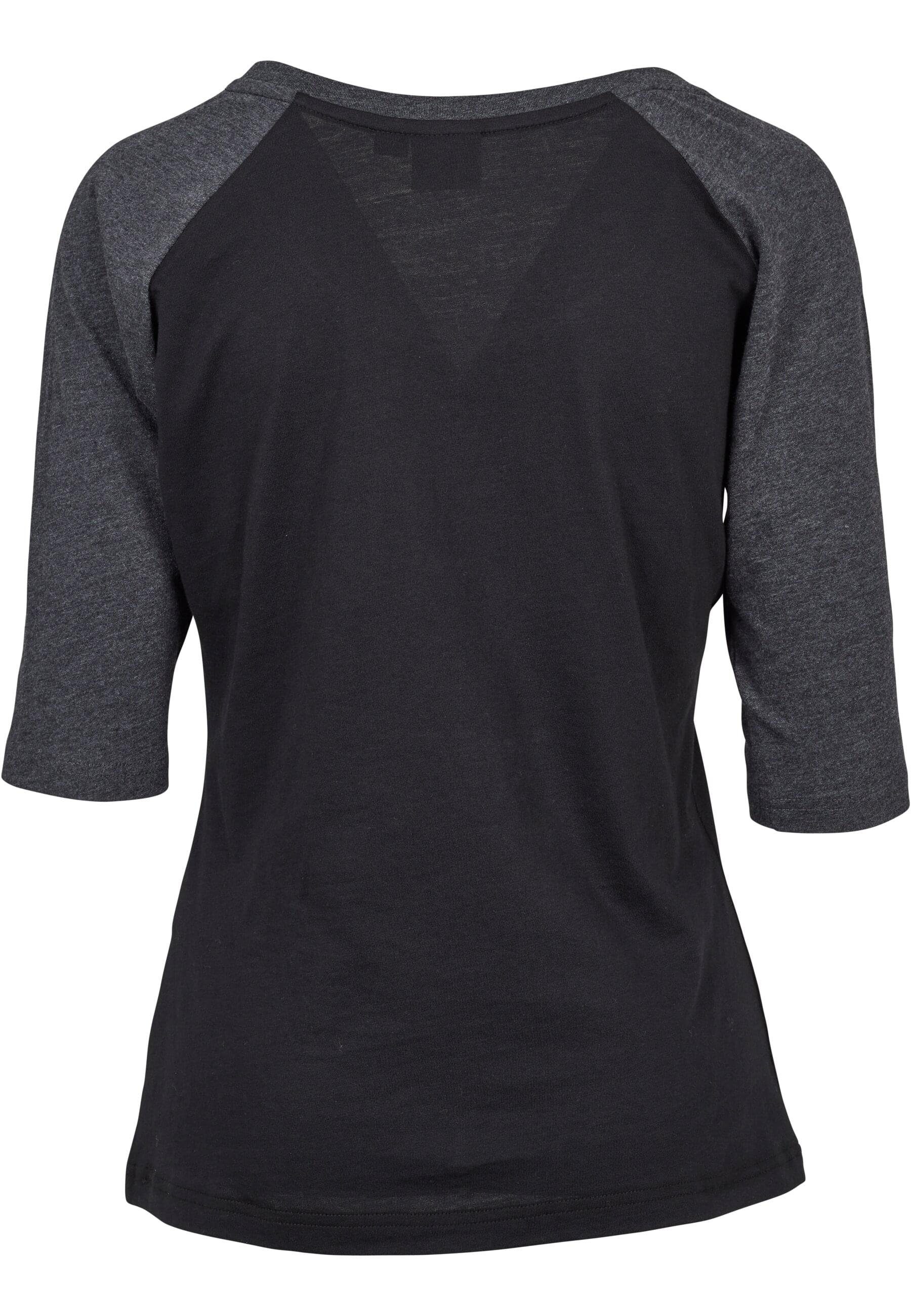 URBAN CLASSICS Kurzarmshirt Damen black/charcoal (1-tlg) Raglan 3/4 Tee Contrast Ladies