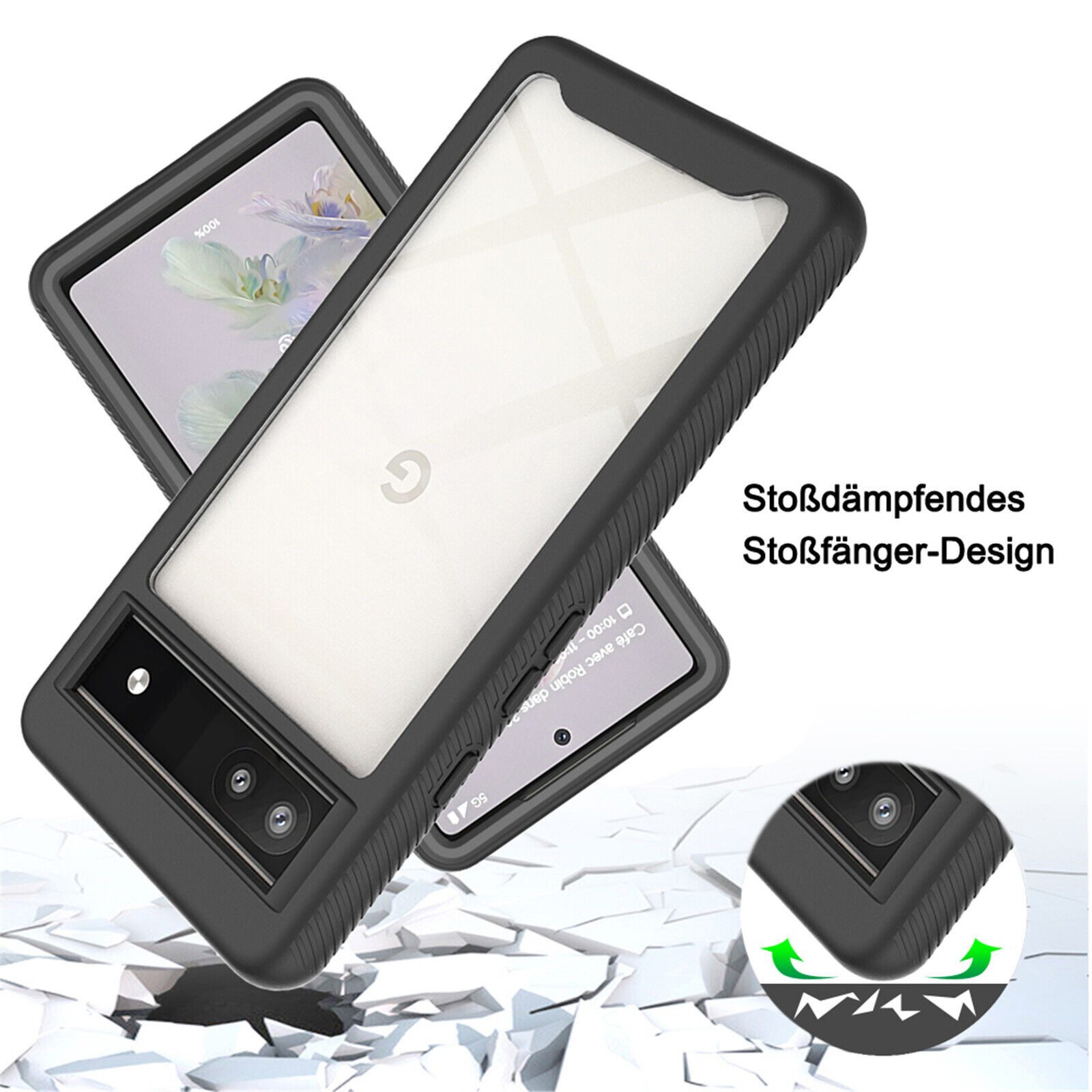 betterfon Handyhülle für Google Pixel 6A TPU Case mit 360° Rundumschutz Displayschutz