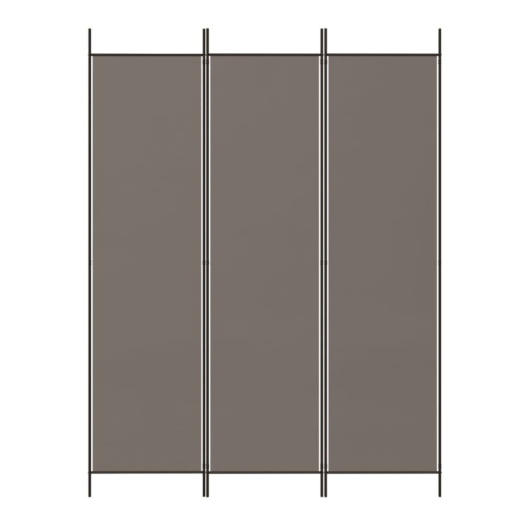 furnicato Raumteiler Paravent 150x200 cm Anthrazit Stoff klappbar, 1-tlg., Atmungsaktive Sichtschutzwand mit drei Paneelen für das Schlafzimmer