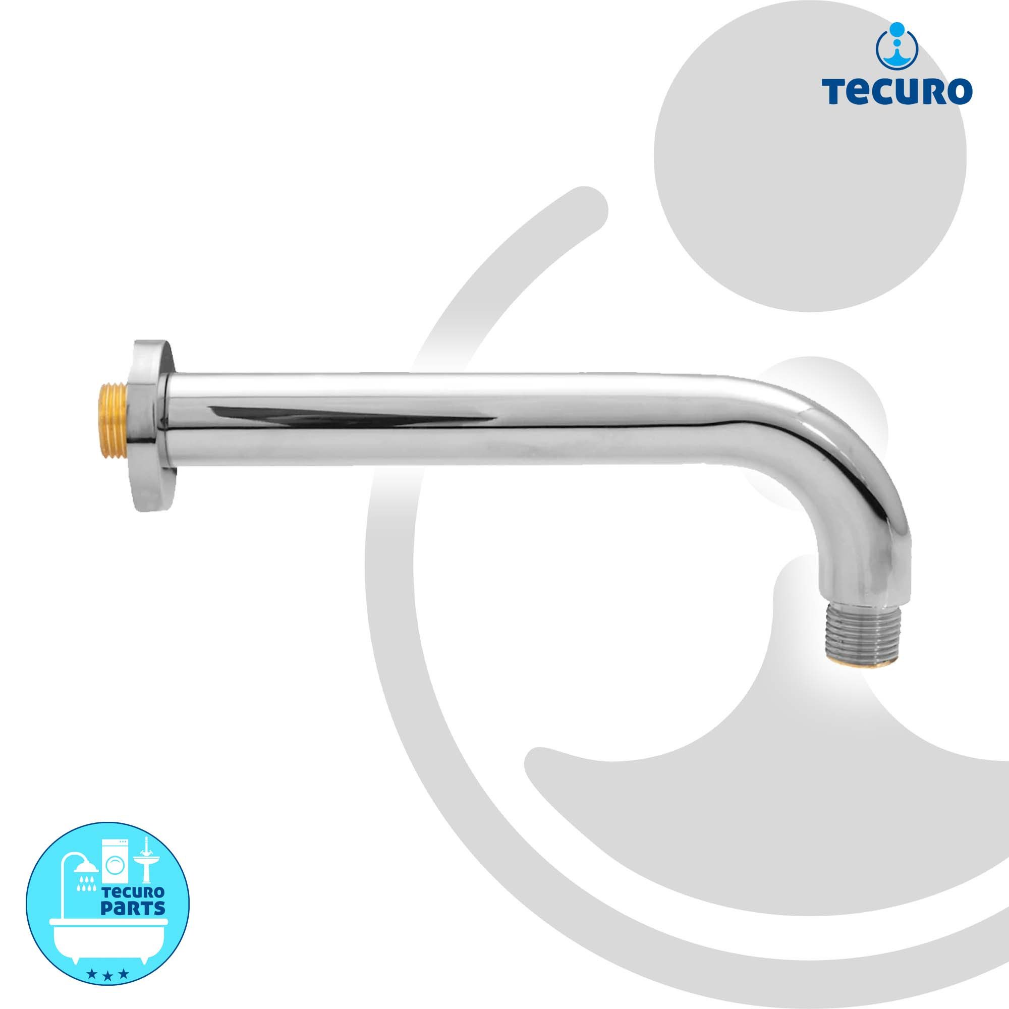 tecuro Brausearm Universal 90° Brausearm Ø 25 mm in 5 Längen für Regenbrausen, 200 mm