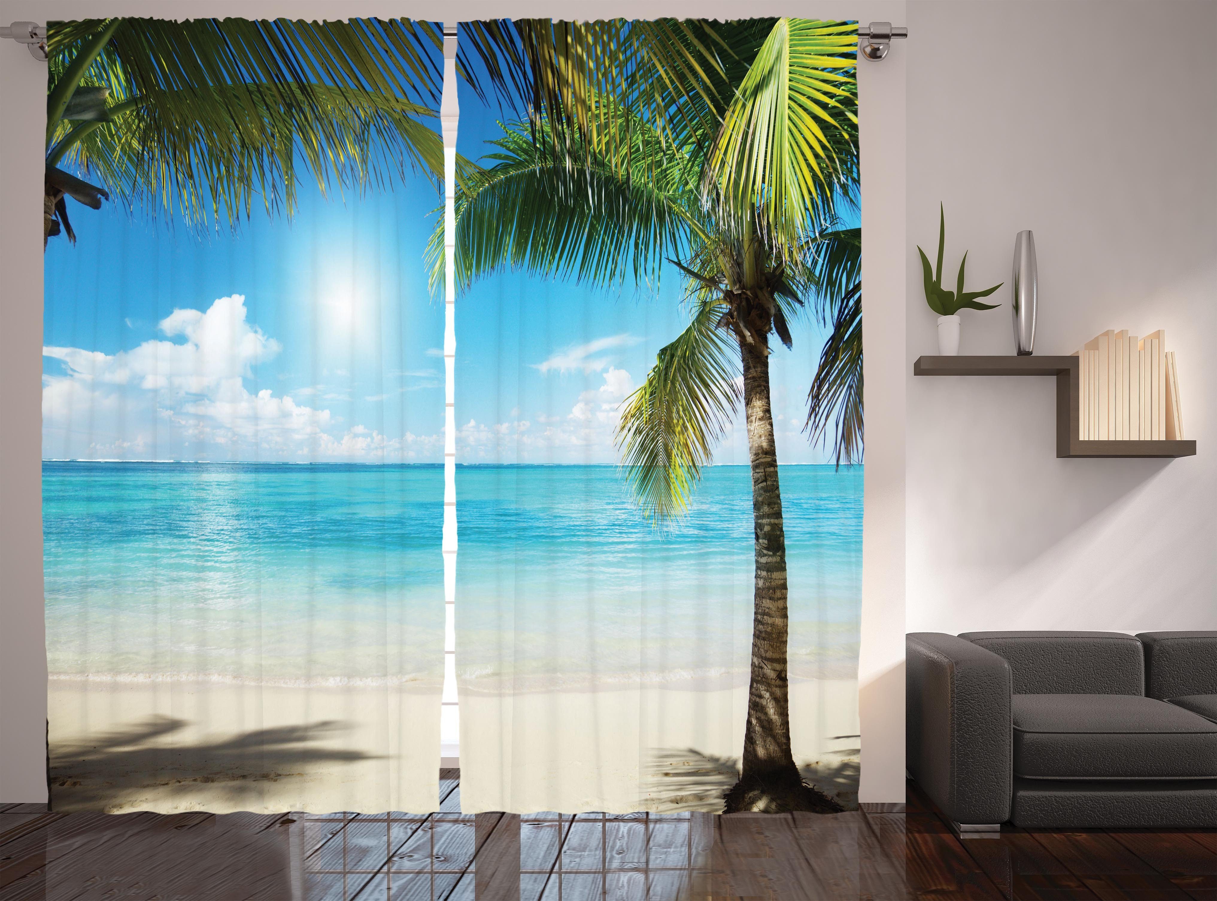 Vorhang Schlaufen Coconut Abakuhaus, Tropisch Haken, Schatten und Gardine mit Kräuselband Schlafzimmer