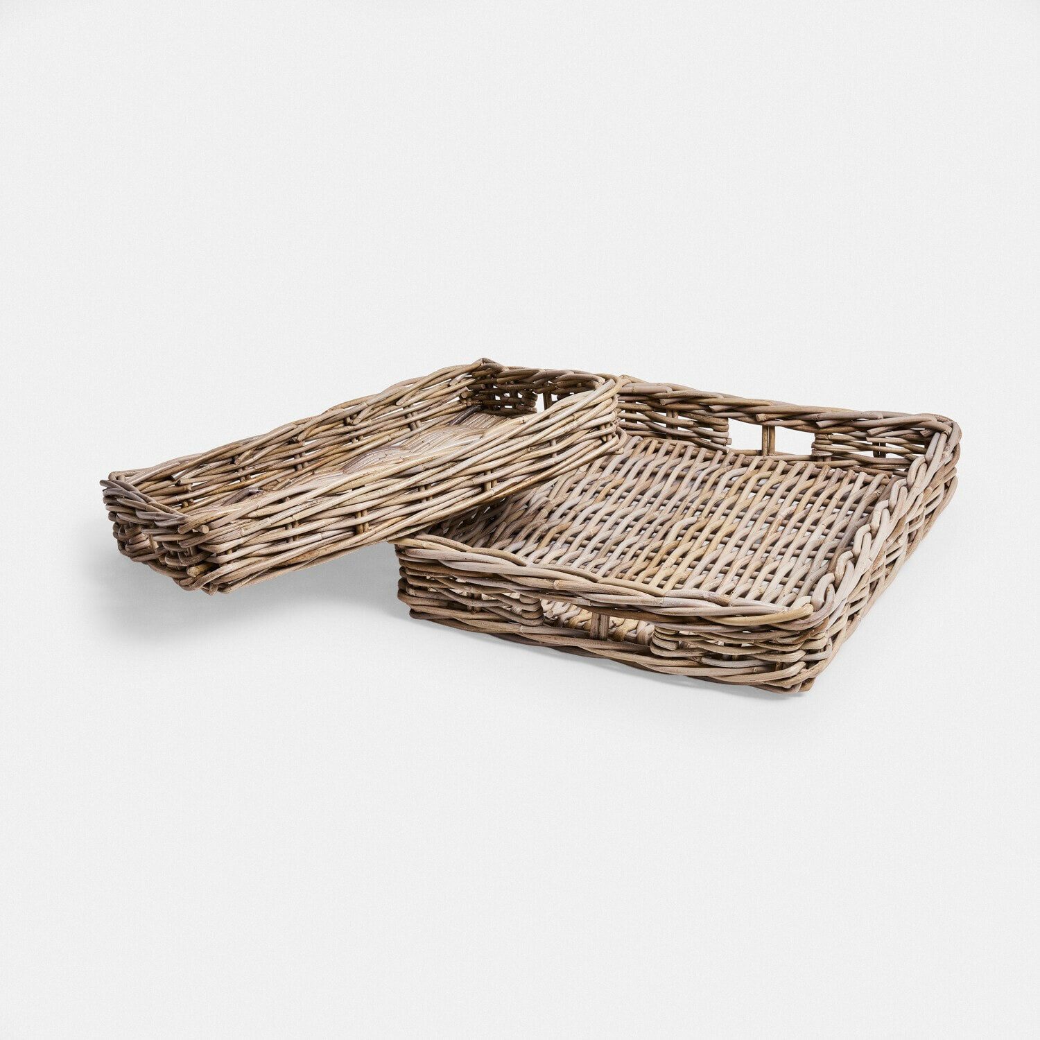 Mirabeau Tablett Tablett 2er Set Elvendia grau, Rattan