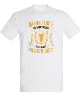 MyDesign24 T-Shirt Herren Fun Print Shirt - Oktoberfest Trinkshirt reicht mir ein Bier Baumwollshirt mit Aufdruck Regular Fit, i308