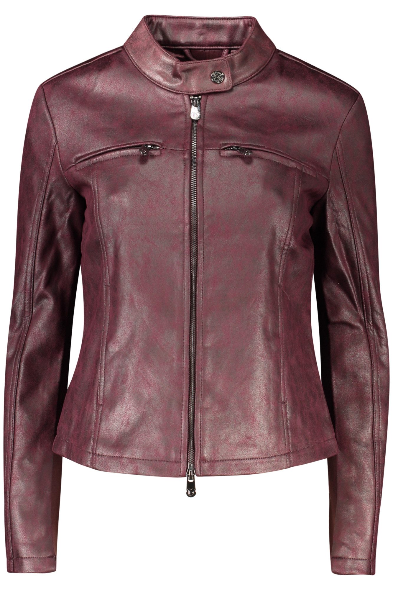 Desigual Outdoorjacke Damen Lila Bikerjacke mit Reißverschluss und Taschen