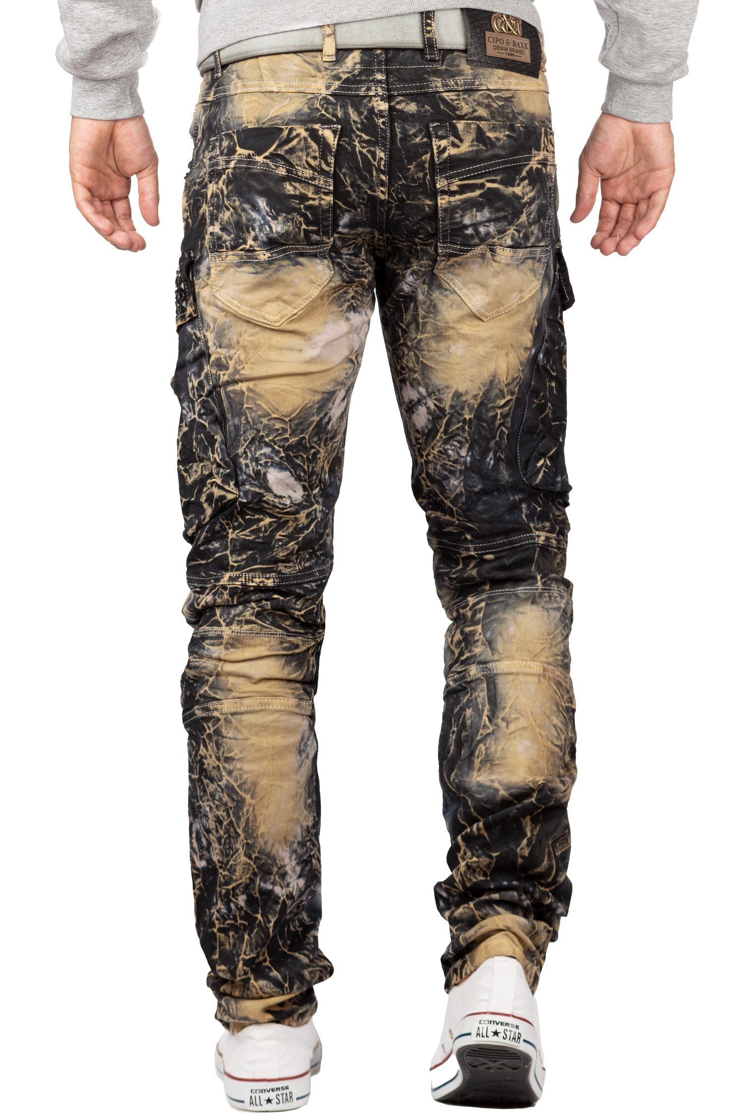 Cipo & Baxx Regular-fit-Jeans Cargo Hose BA-CD494 (1-tlg) Ziernähte und Rip günstig online kaufen
