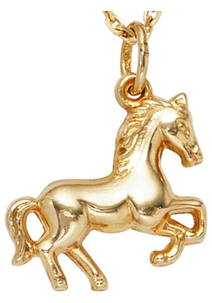 JOBO Kettenanhänger Anhänger Pferd, 333 Gold, Höhe ca. 13,6 mm, Breite ca.  15,9 mm, Tiefe ca. 3,3 mm