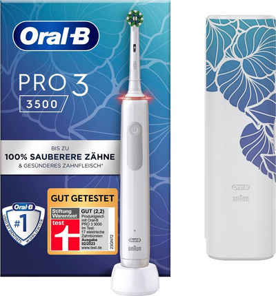 Oral-B Elektrische Zahnbürste PRO 3 3500, Aufsteckbürsten: 1 St., 3 Putzmodi