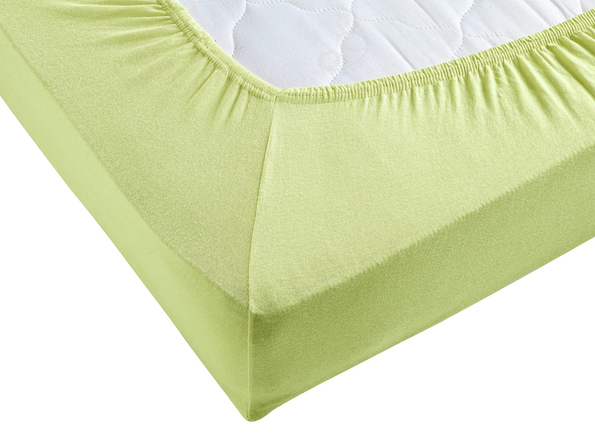 Visaggio Spannbettlaken Jersey aus 100% Baumwolle Spannbetttuch Bettlaken, Jersey, Gummizug: rundum, Spannbettlaken, für Matratzenhöhen bis 22 cm, Steghöhe 30 c – Bild 2 von 4