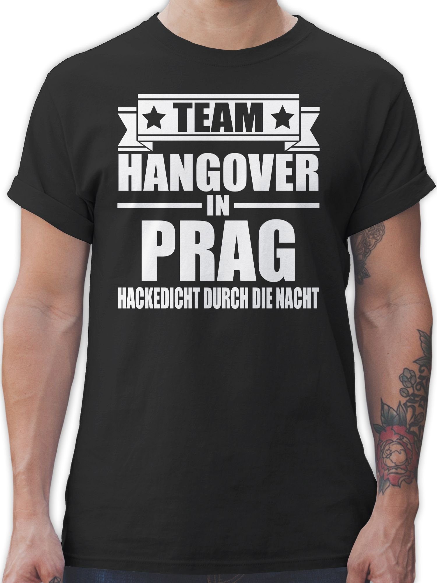 Shirtracer T-Shirt Team Hangover in Prag JGA Männer 1 Schwarz